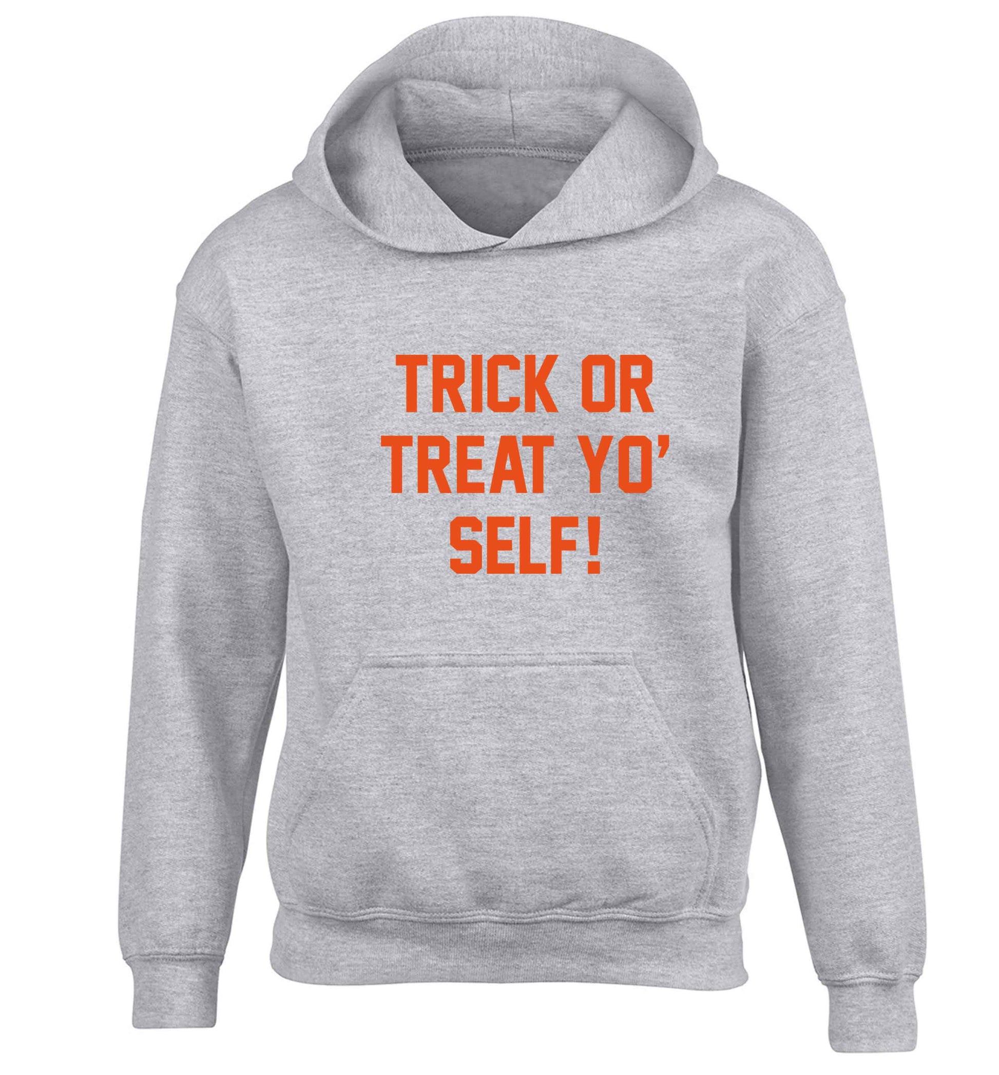 Trick or Treat Yo' Self children's grey hoodie 12-13 Years