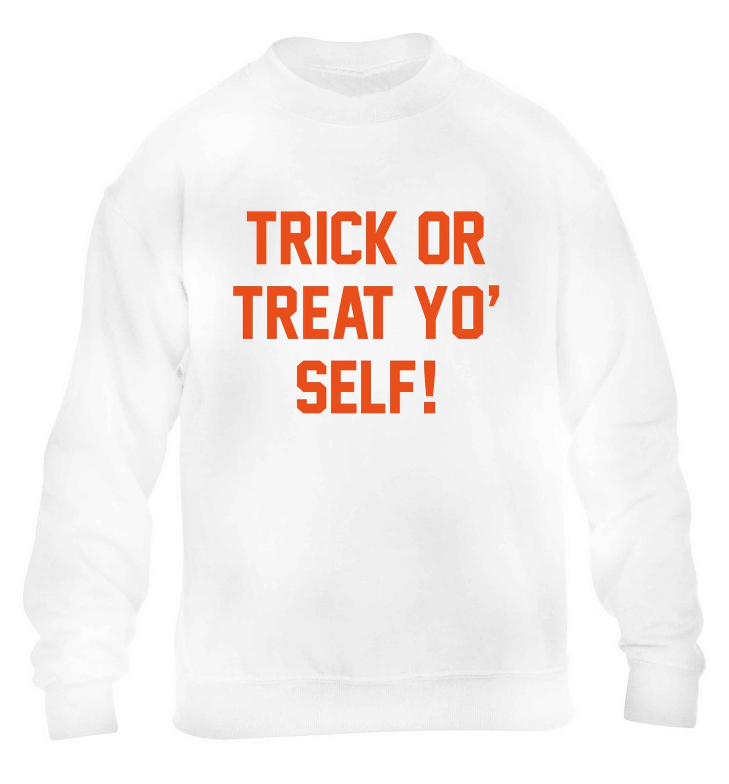 Trick or Treat Yo' Self children's white sweater 12-13 Years