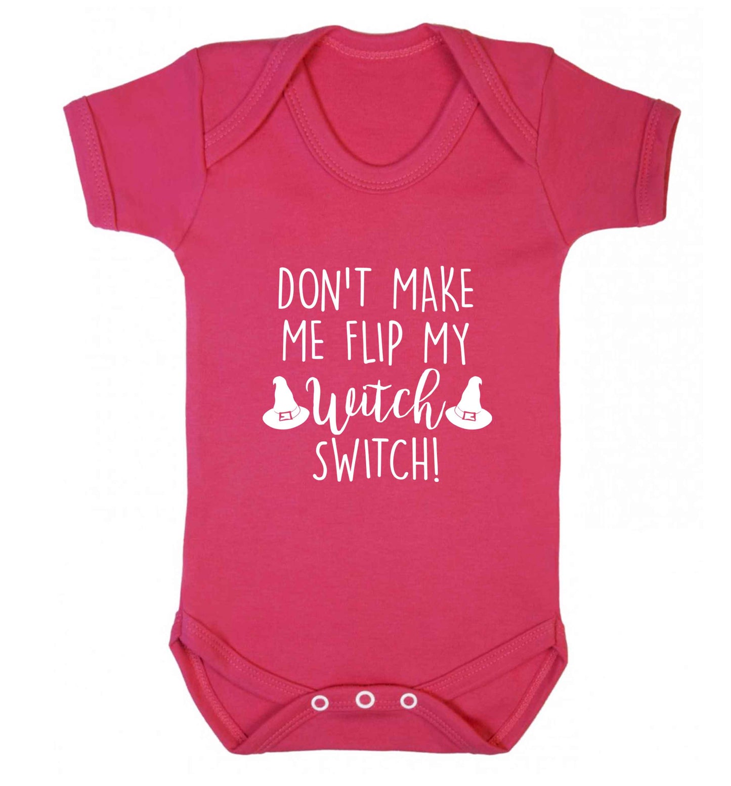 Don't make me flip my witch switch baby vest dark pink 18-24 months