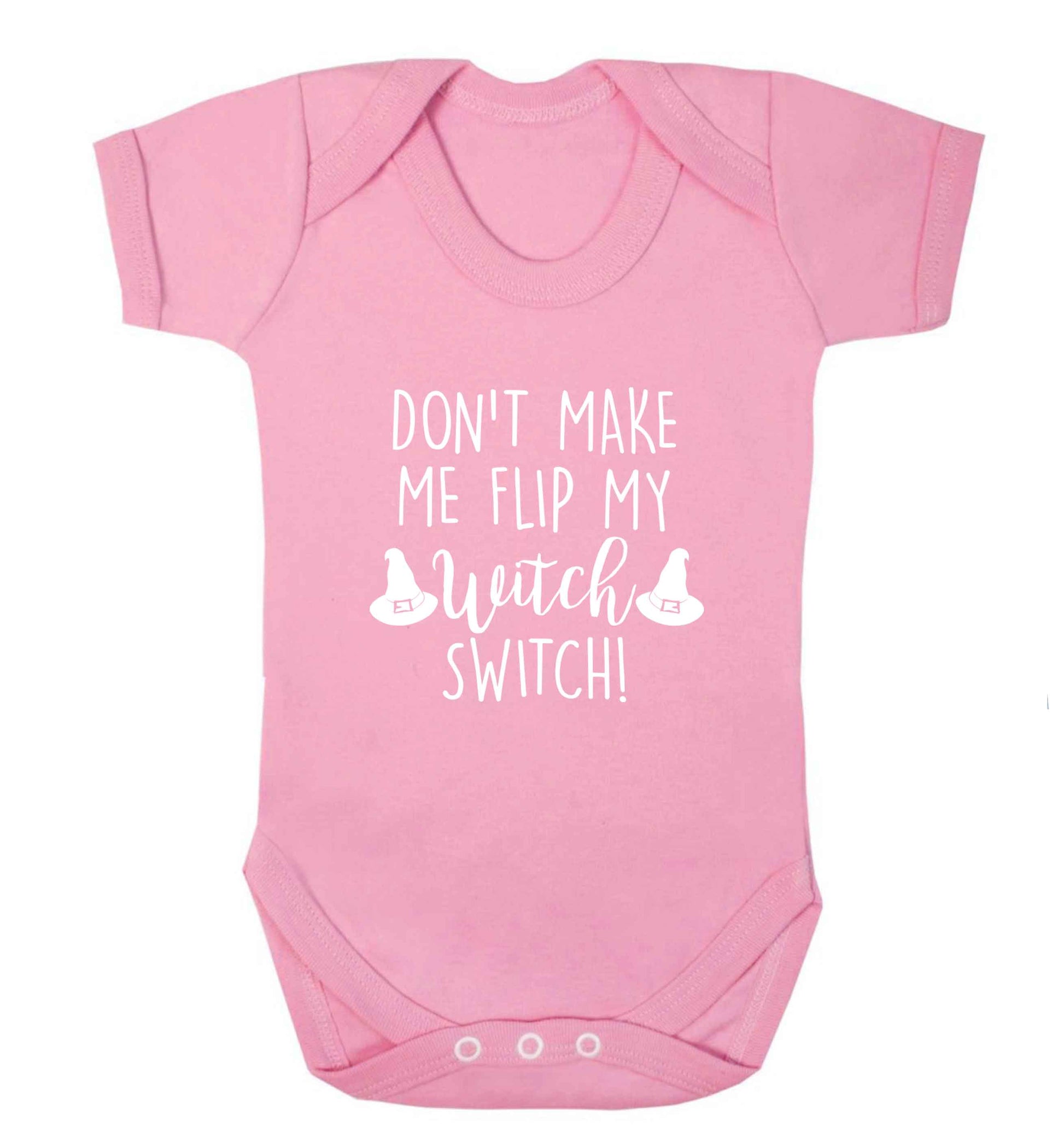 Don't make me flip my witch switch baby vest pale pink 18-24 months
