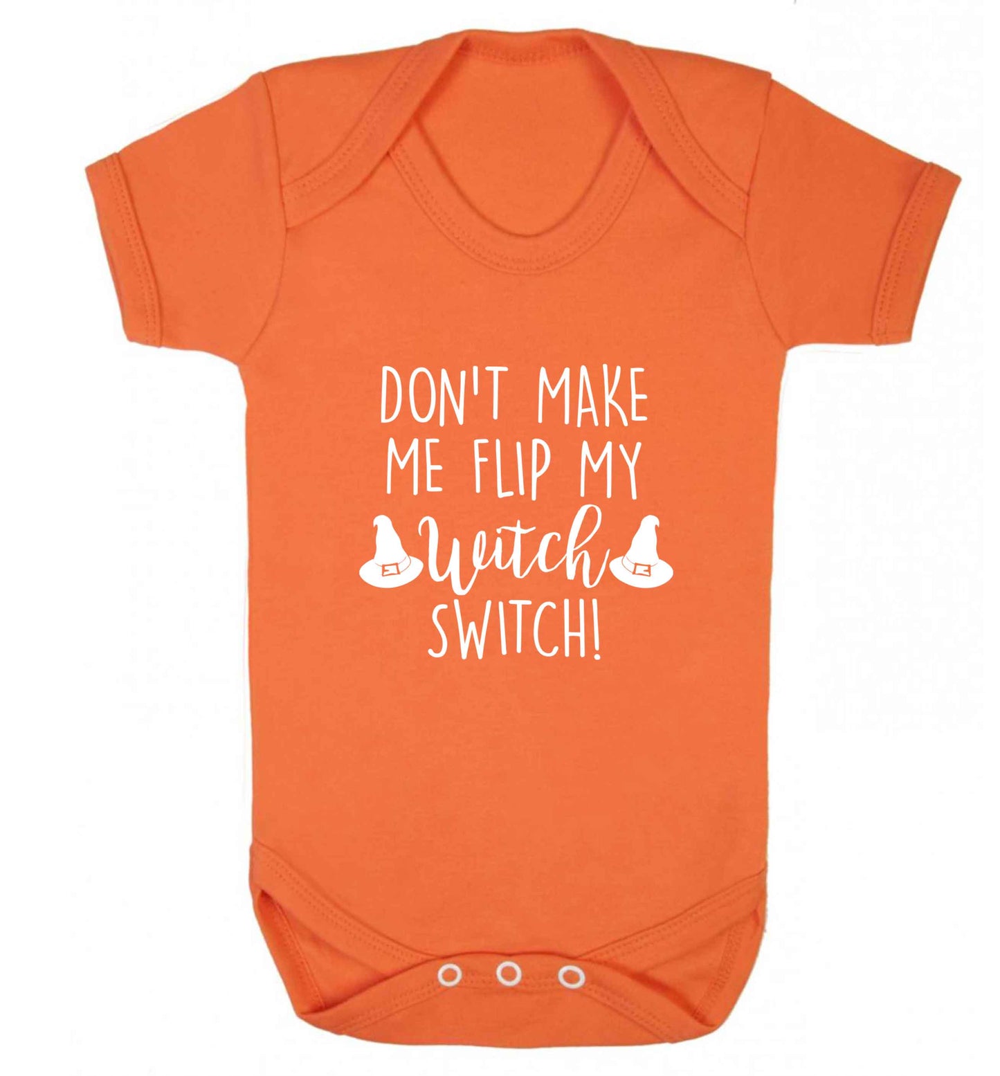 Don't make me flip my witch switch baby vest orange 18-24 months
