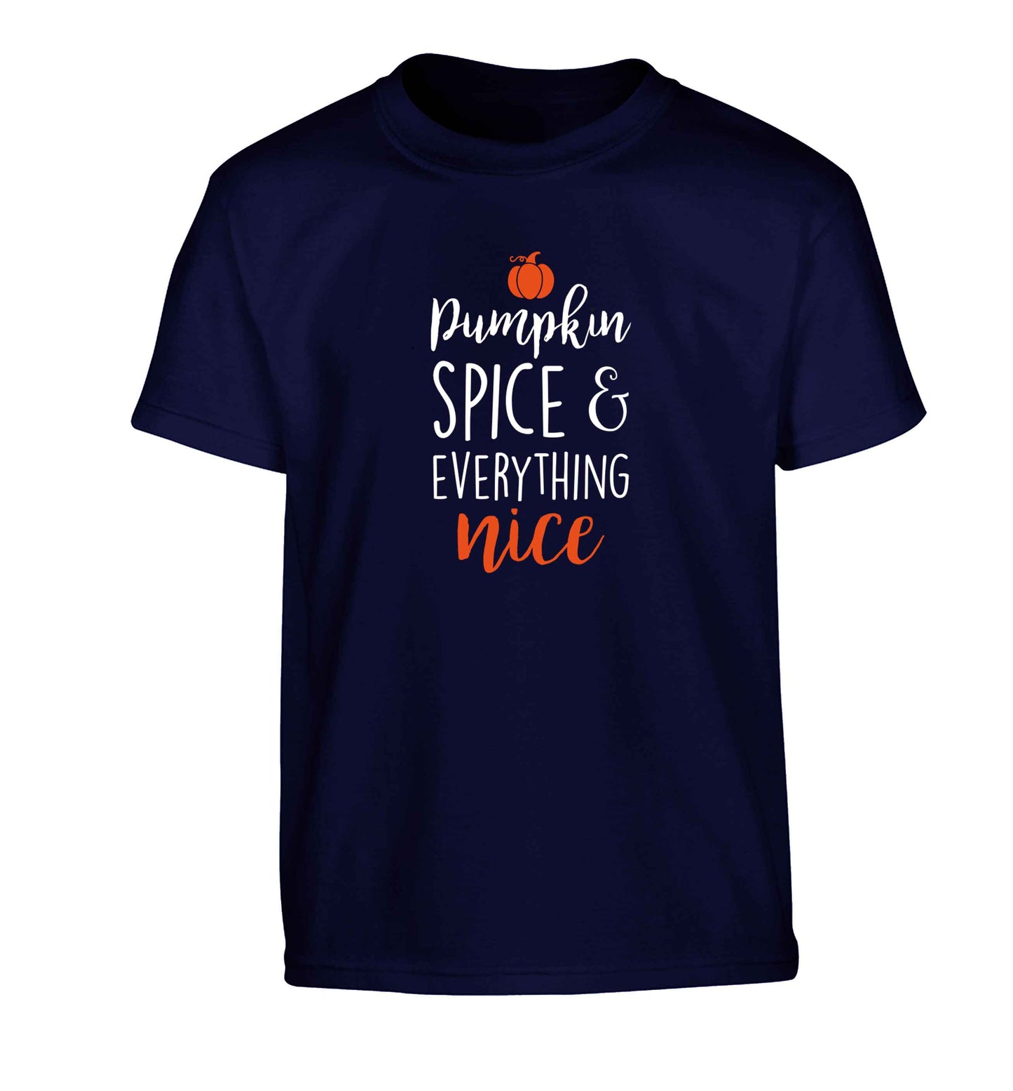 Pumpkin Spice Nice Children's navy Tshirt 12-13 Years