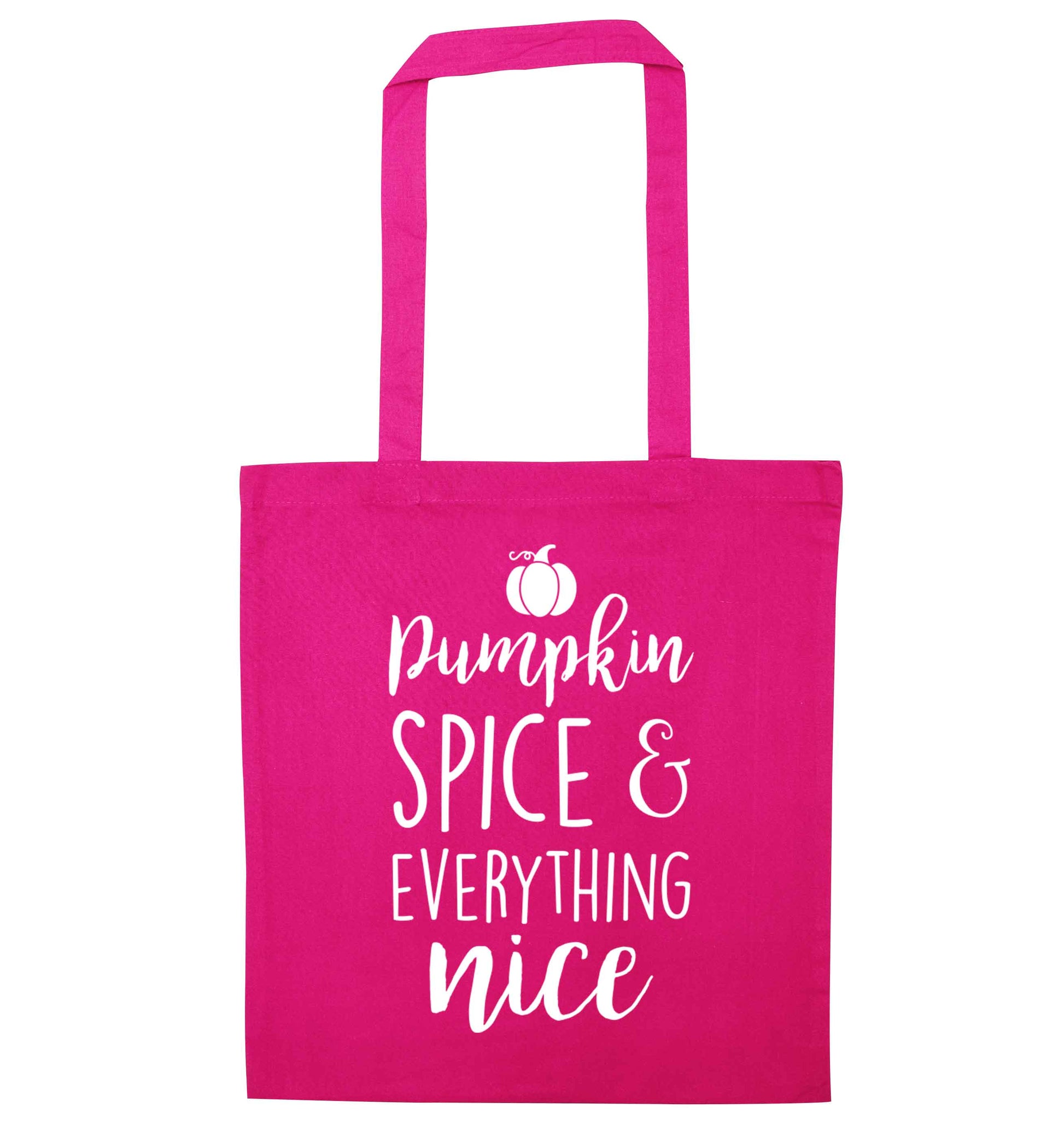 Pumpkin Spice Nice pink tote bag