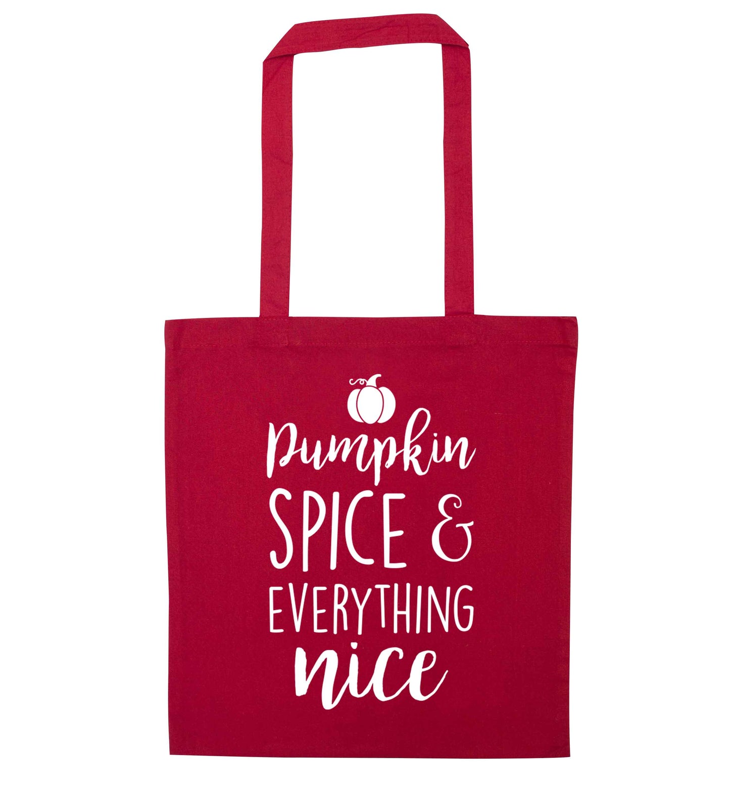 Pumpkin Spice Nice red tote bag