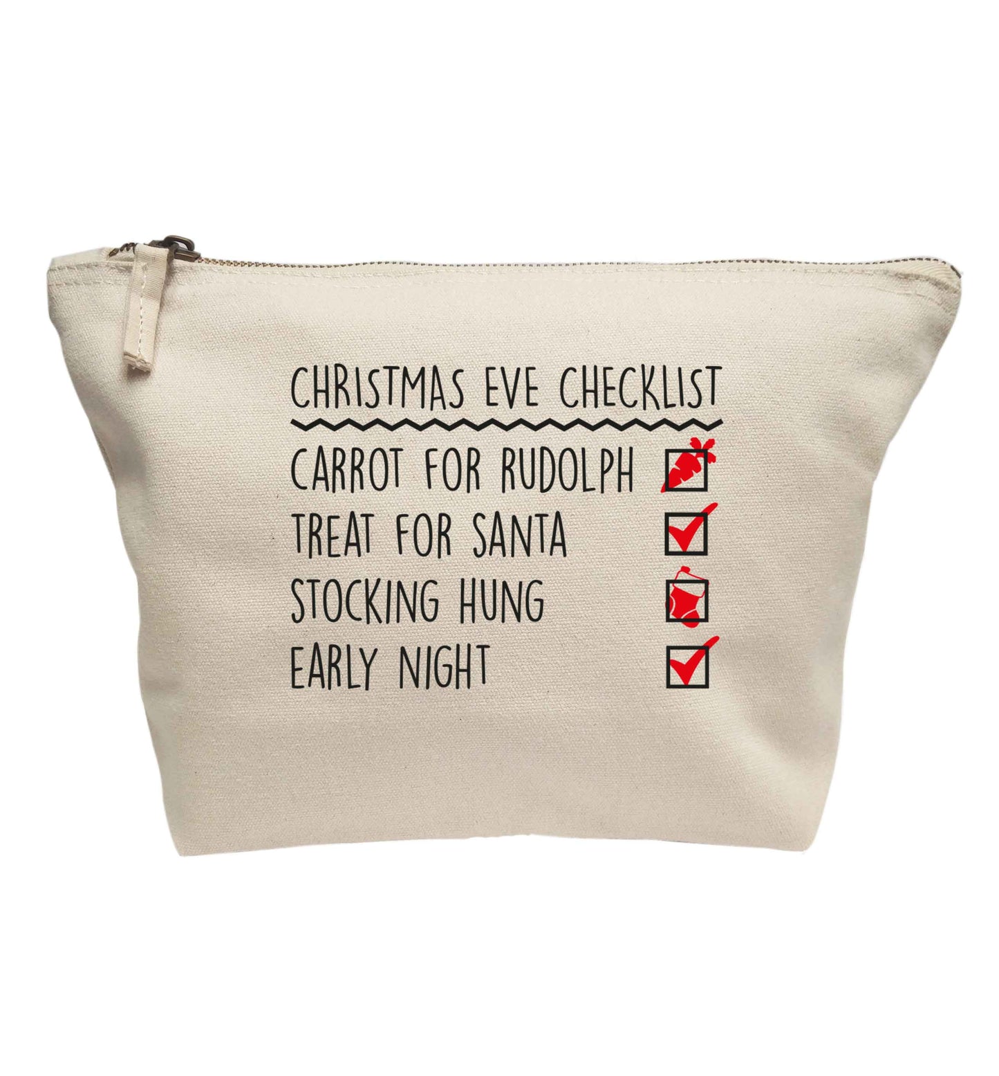 Christmas eve checklist | Makeup / wash bag