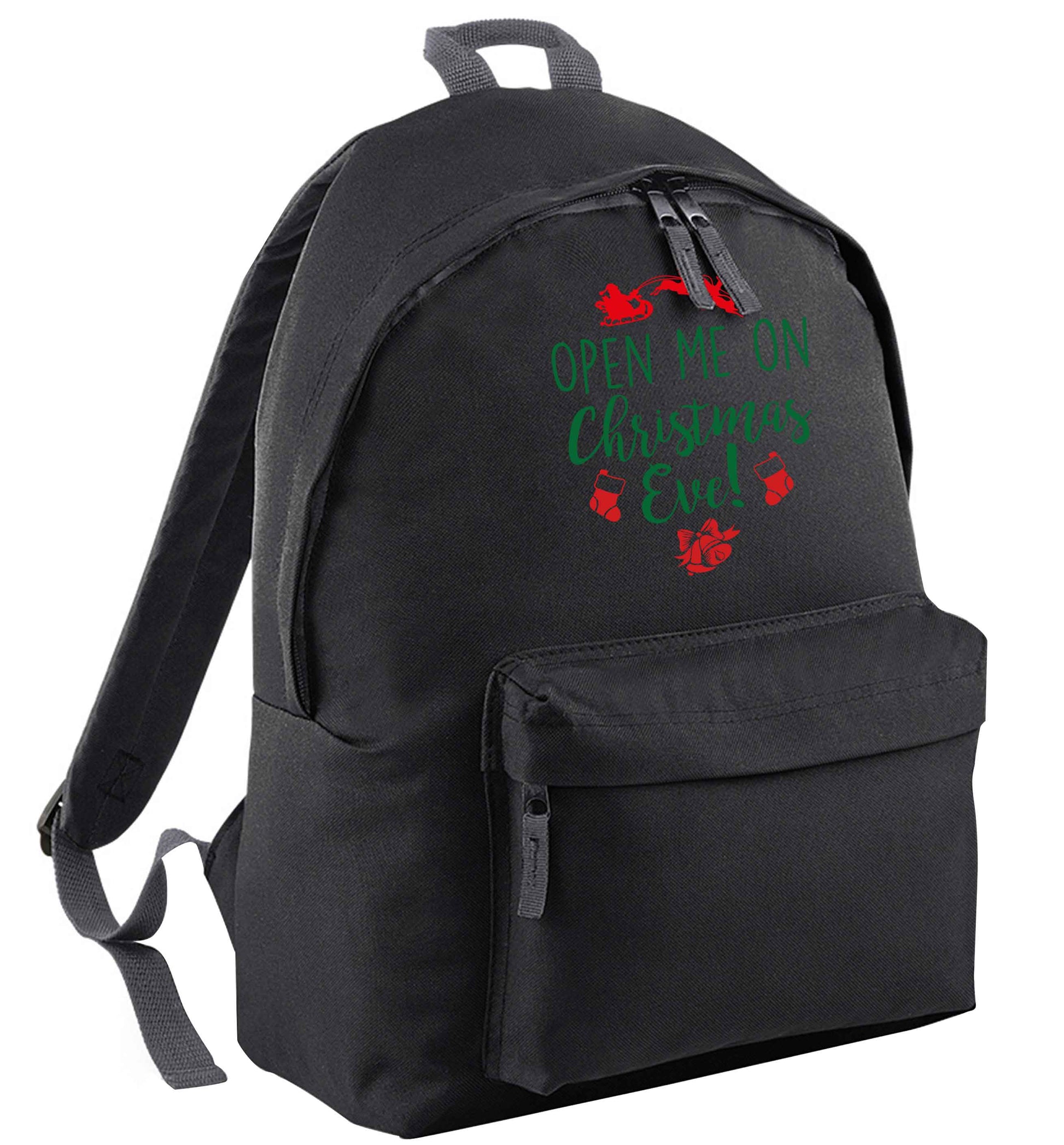 Open me on Christmas Day black adults backpack