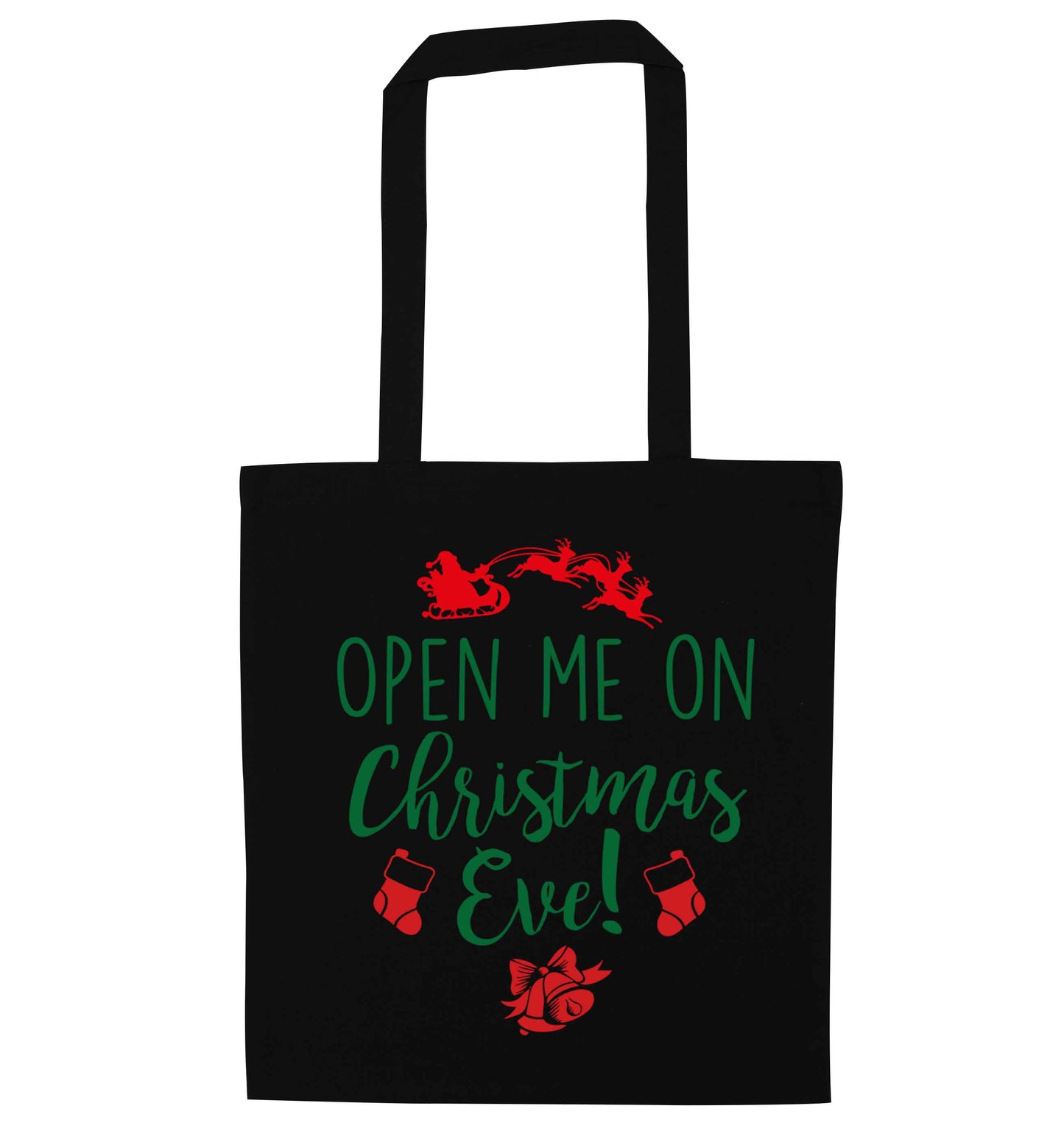 Open me on Christmas Day black tote bag