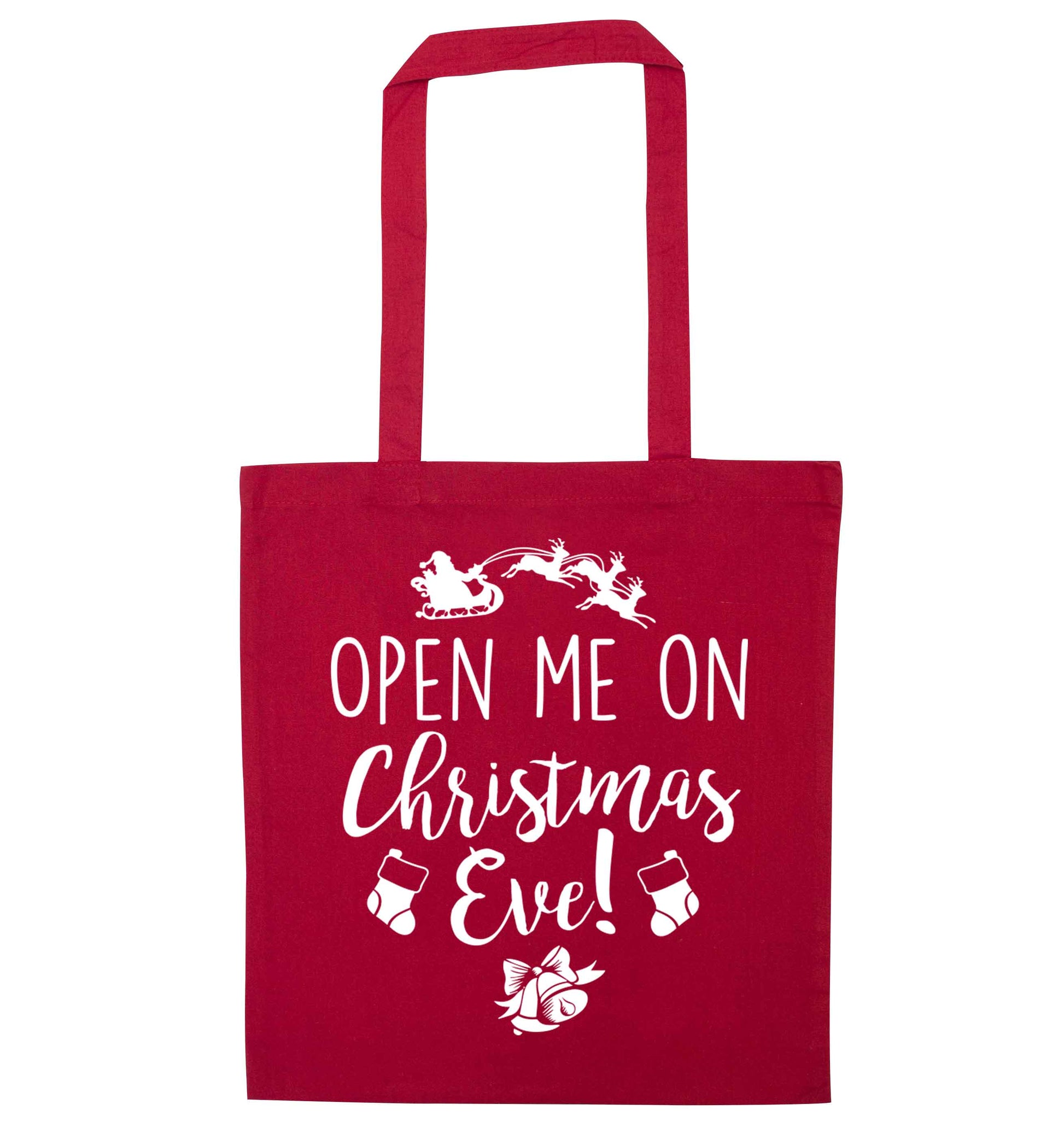 Open me on Christmas Day red tote bag