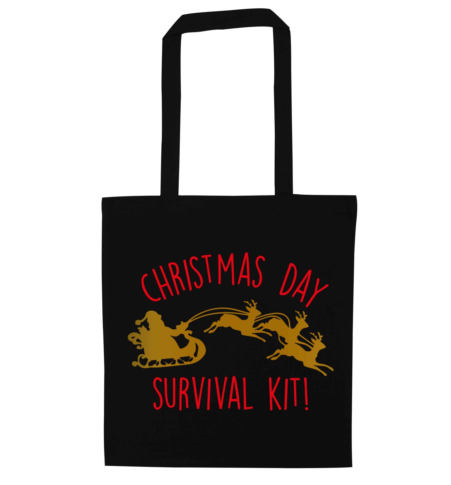 Christmas Day Survival Kitblack tote bag