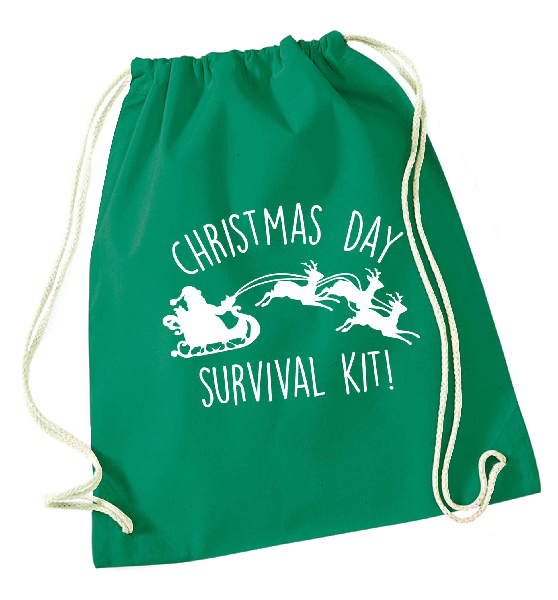 Christmas Day Survival Kitgreen drawstring bag