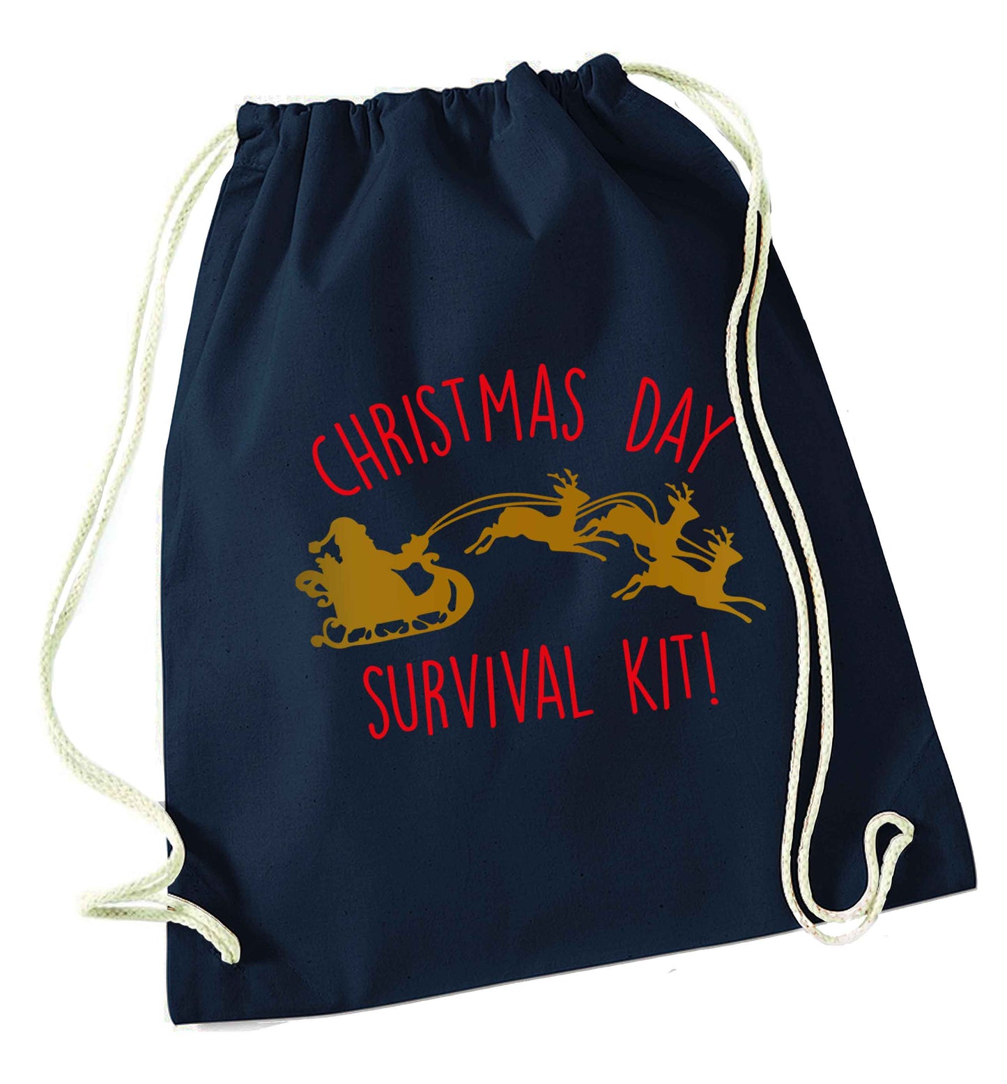 Christmas Day Survival Kitnavy drawstring bag