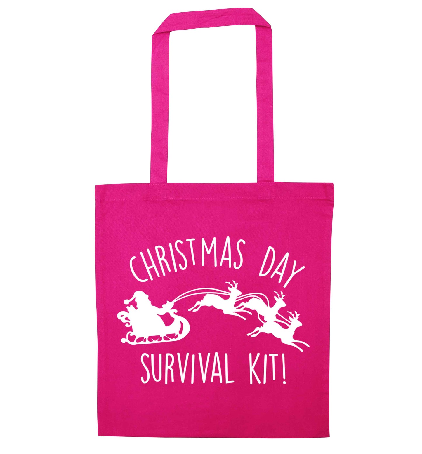 Christmas Day Survival Kitpink tote bag
