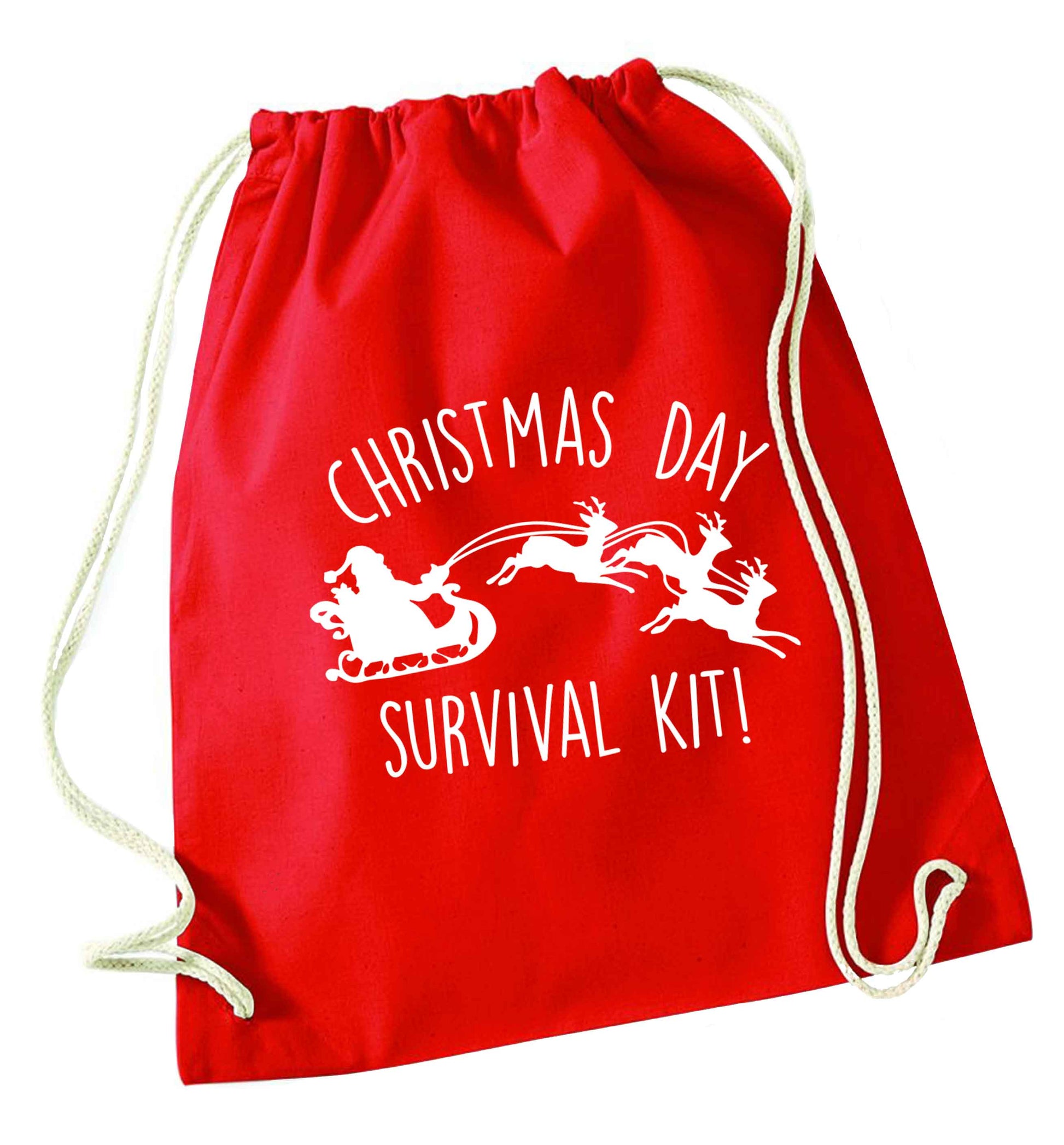 Christmas Day Survival Kitred drawstring bag 