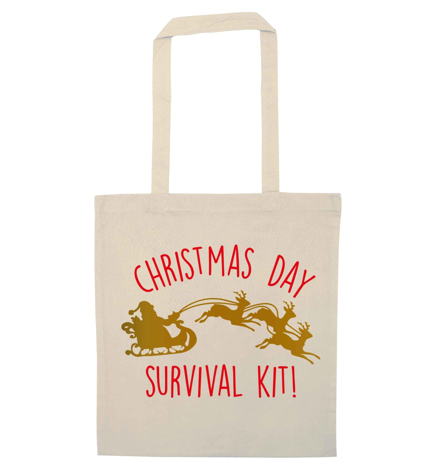 Christmas Day Survival Kitnatural tote bag