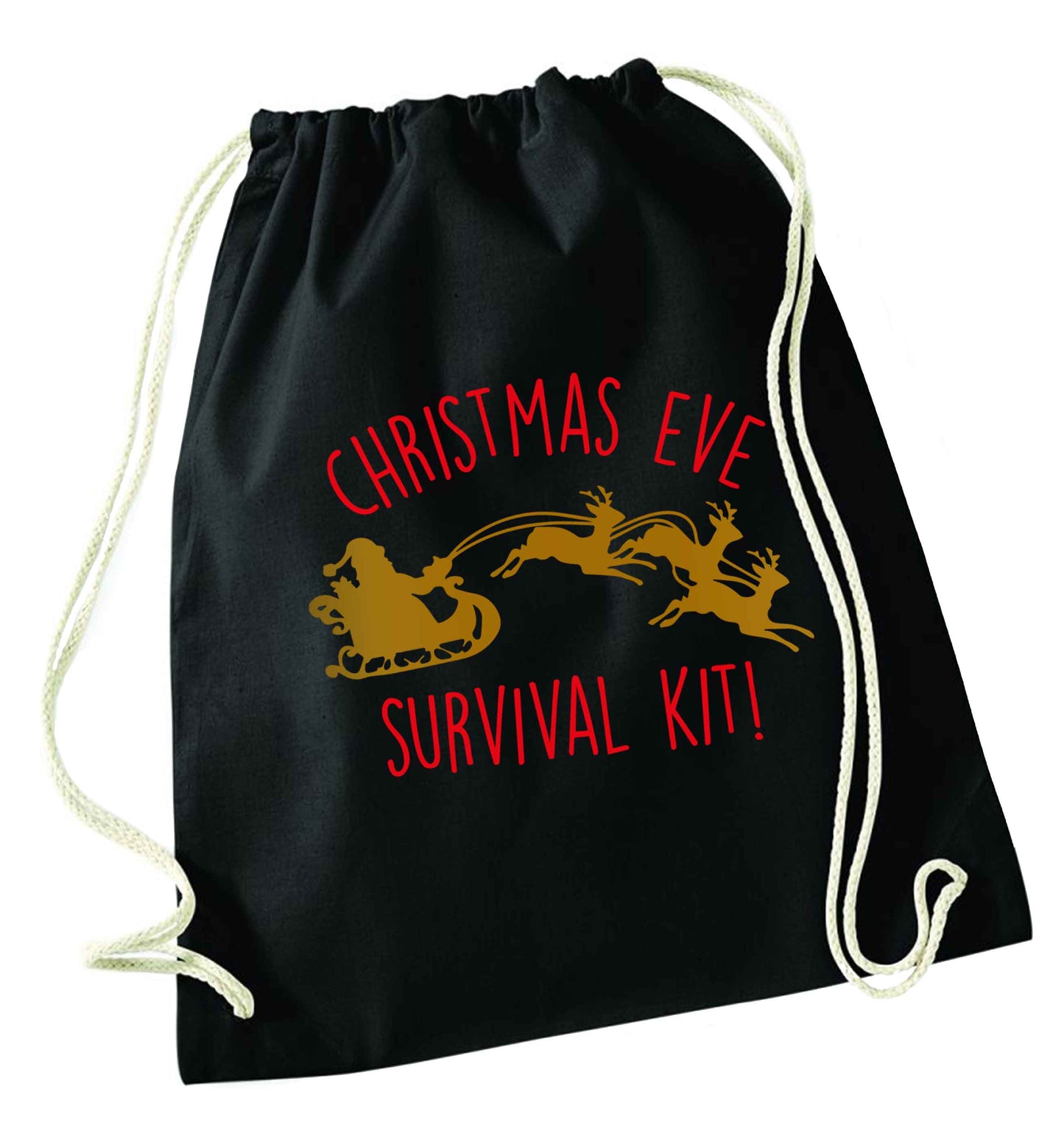 Christmas Day Survival Kitblack drawstring bag