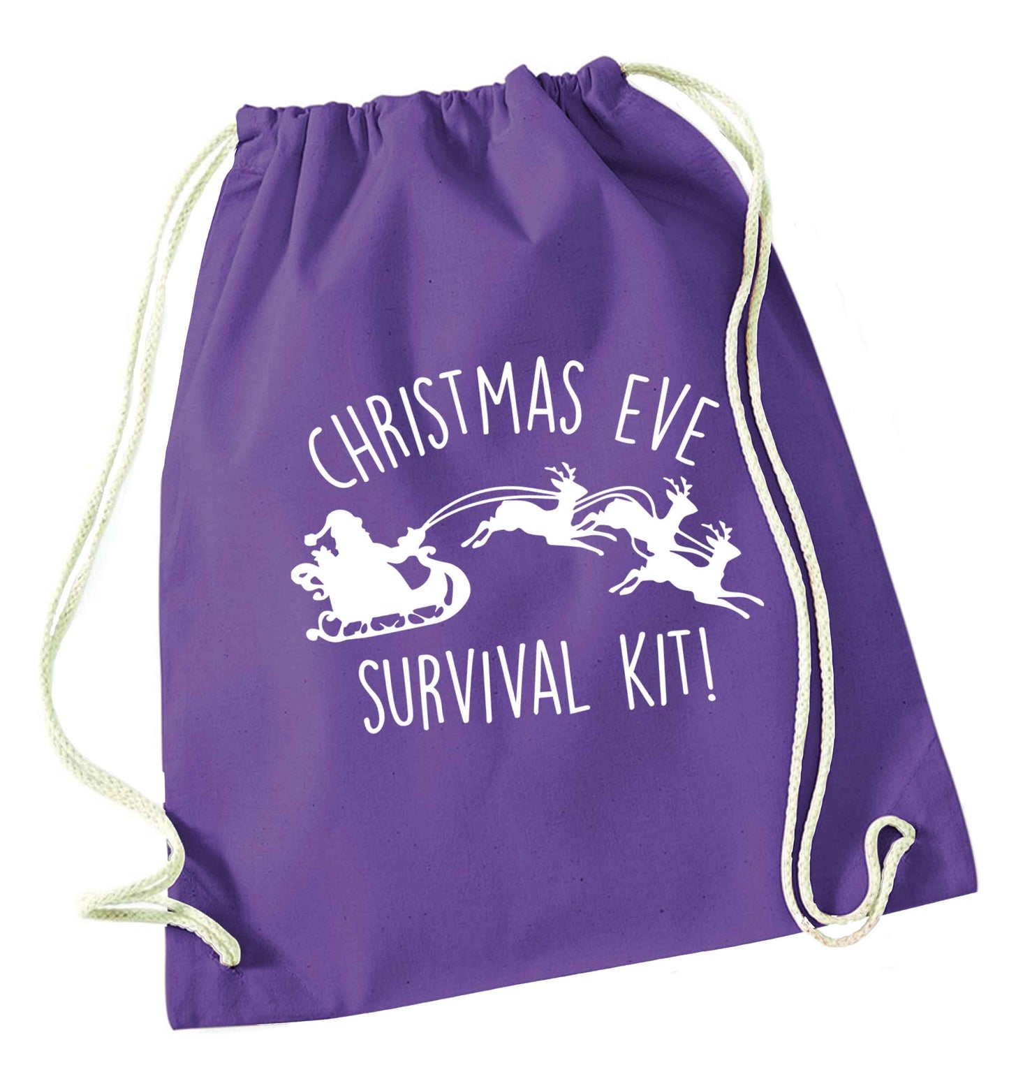 Christmas Day Survival Kitpurple drawstring bag