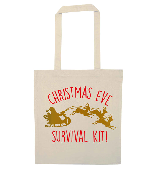 Christmas Day Survival Kitnatural tote bag
