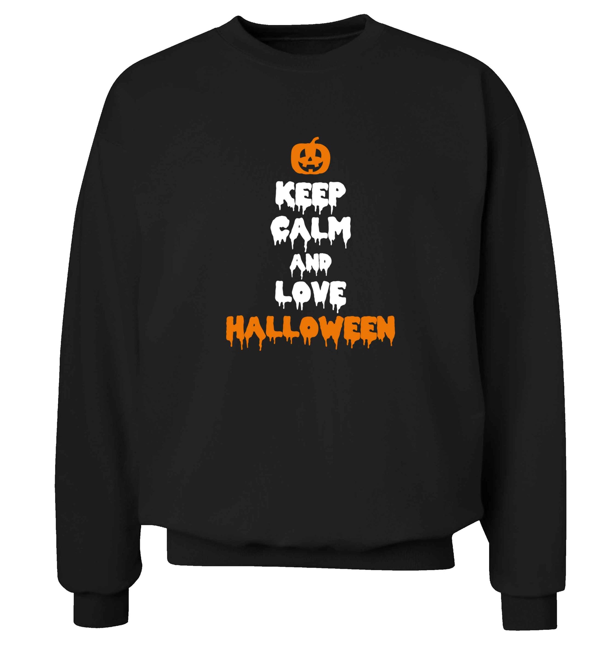 Keep calm and love halloween adult's unisex black sweater 2XL