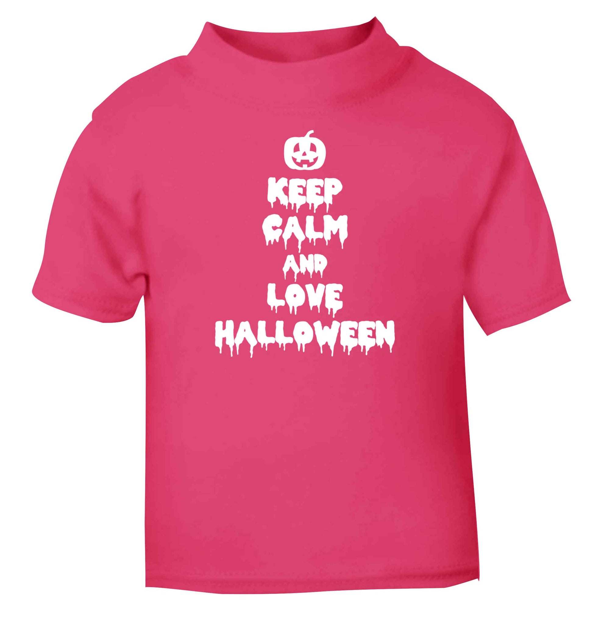 Keep calm and love halloween pink baby toddler Tshirt 2 Years