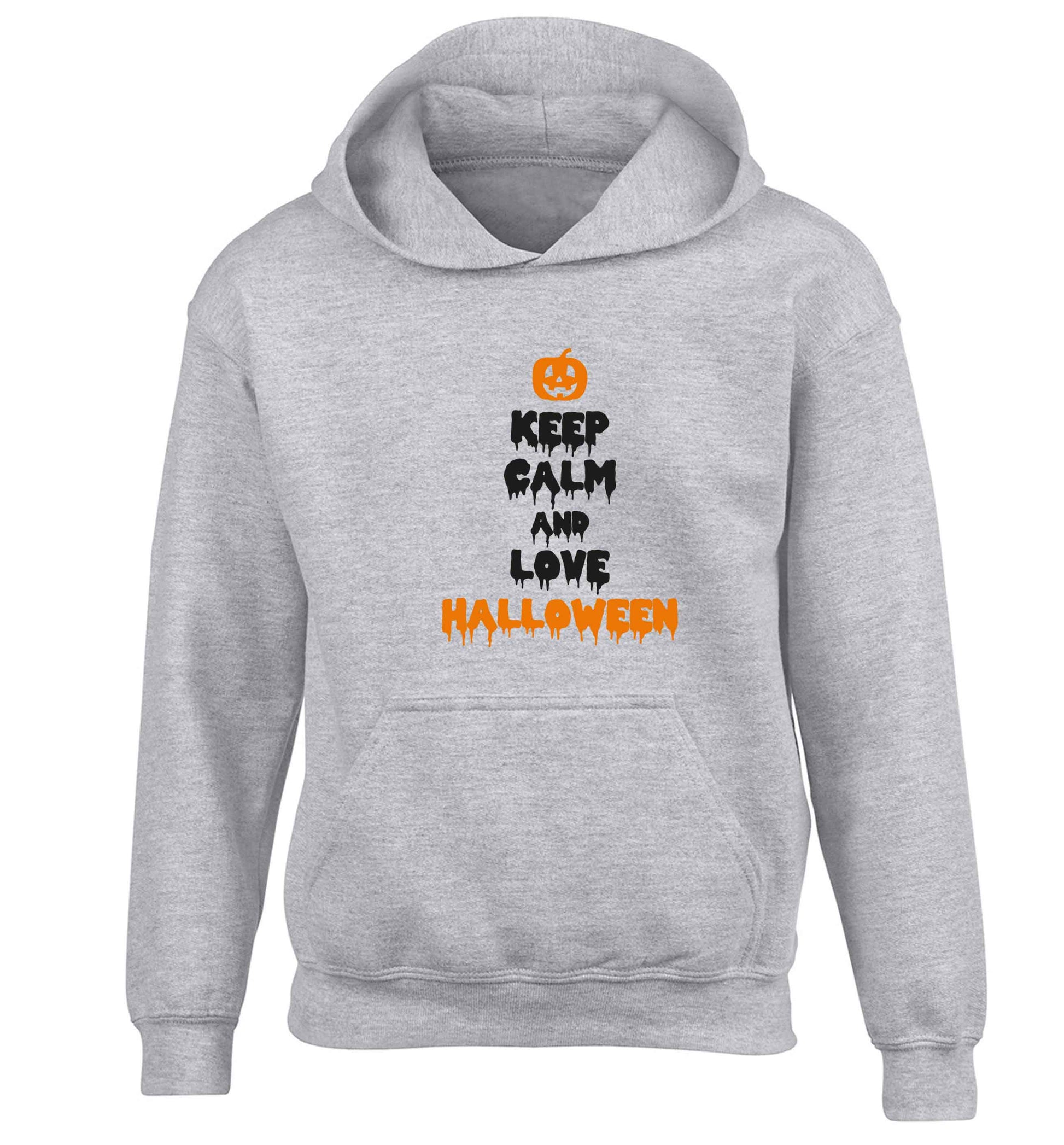 Keep calm and love halloween children's grey hoodie 12-13 Years
