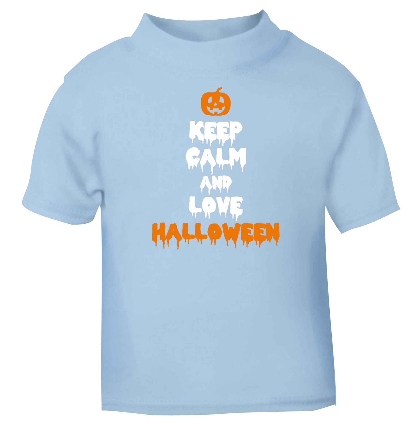 Keep calm and love halloween light blue baby toddler Tshirt 2 Years