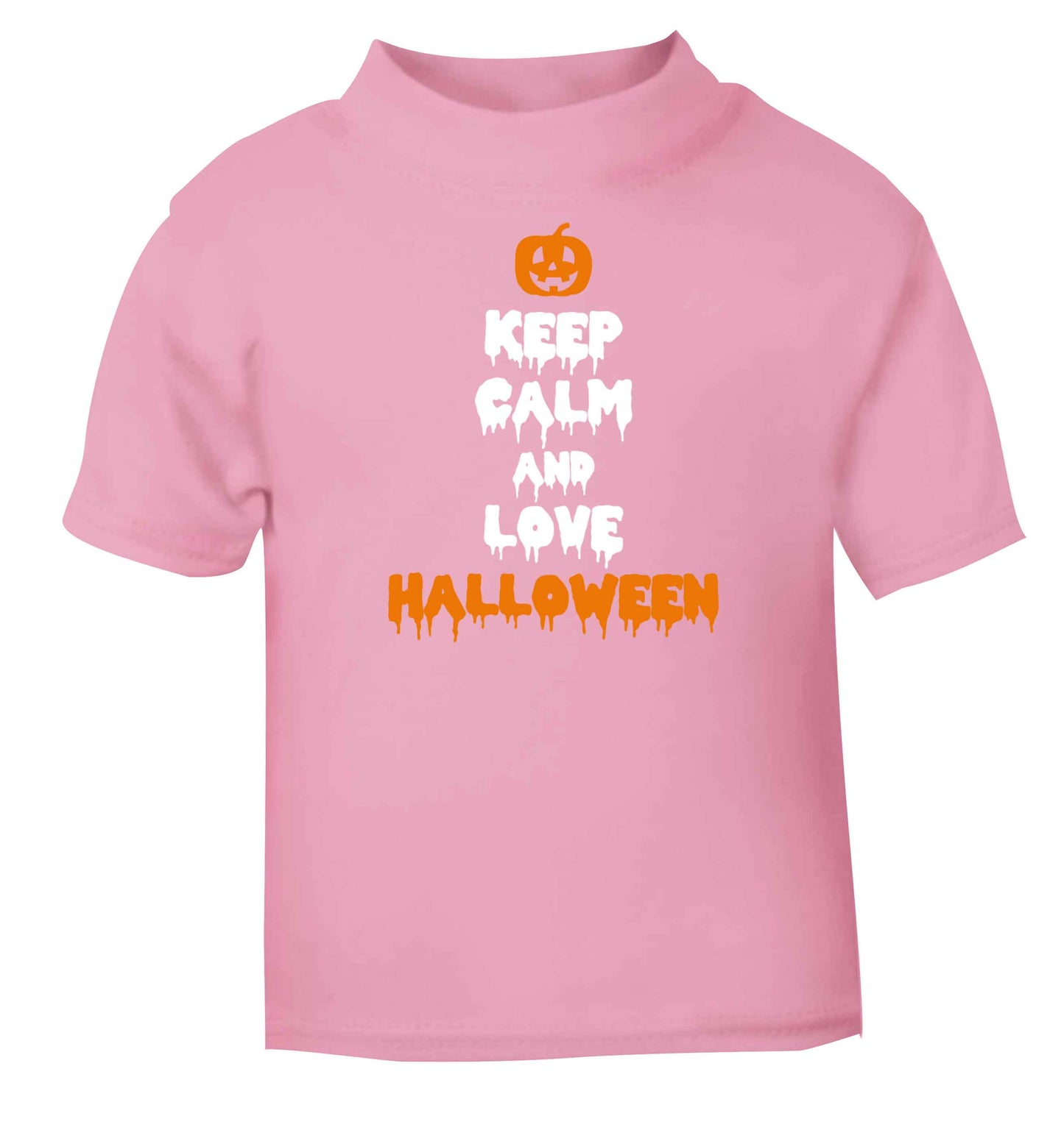 Keep calm and love halloween light pink baby toddler Tshirt 2 Years