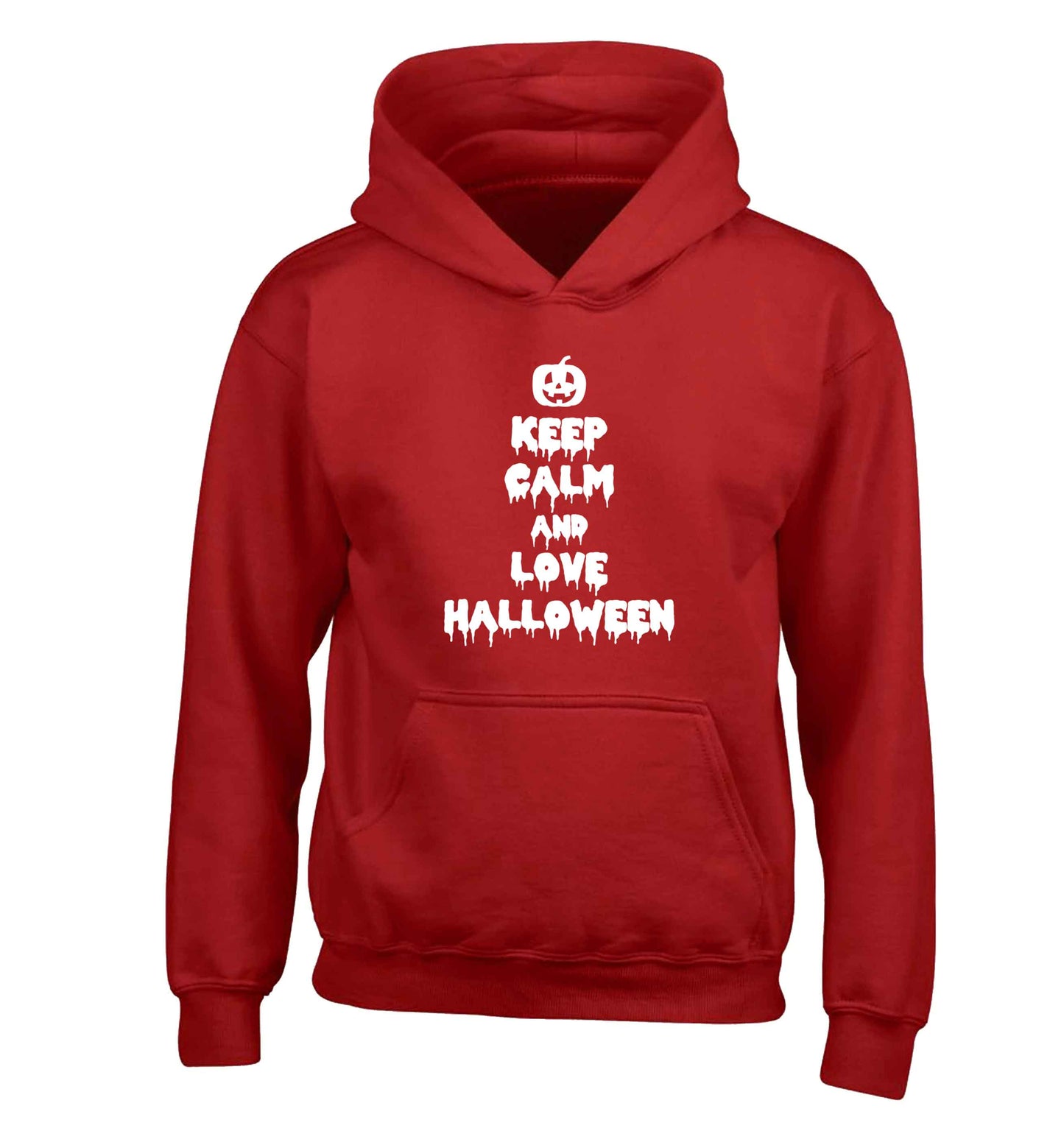 Keep calm and love halloween children's red hoodie 12-13 Years