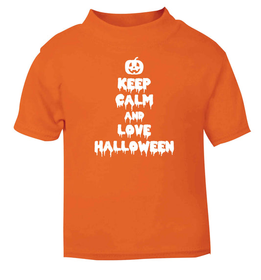 Keep calm and love halloween orange baby toddler Tshirt 2 Years