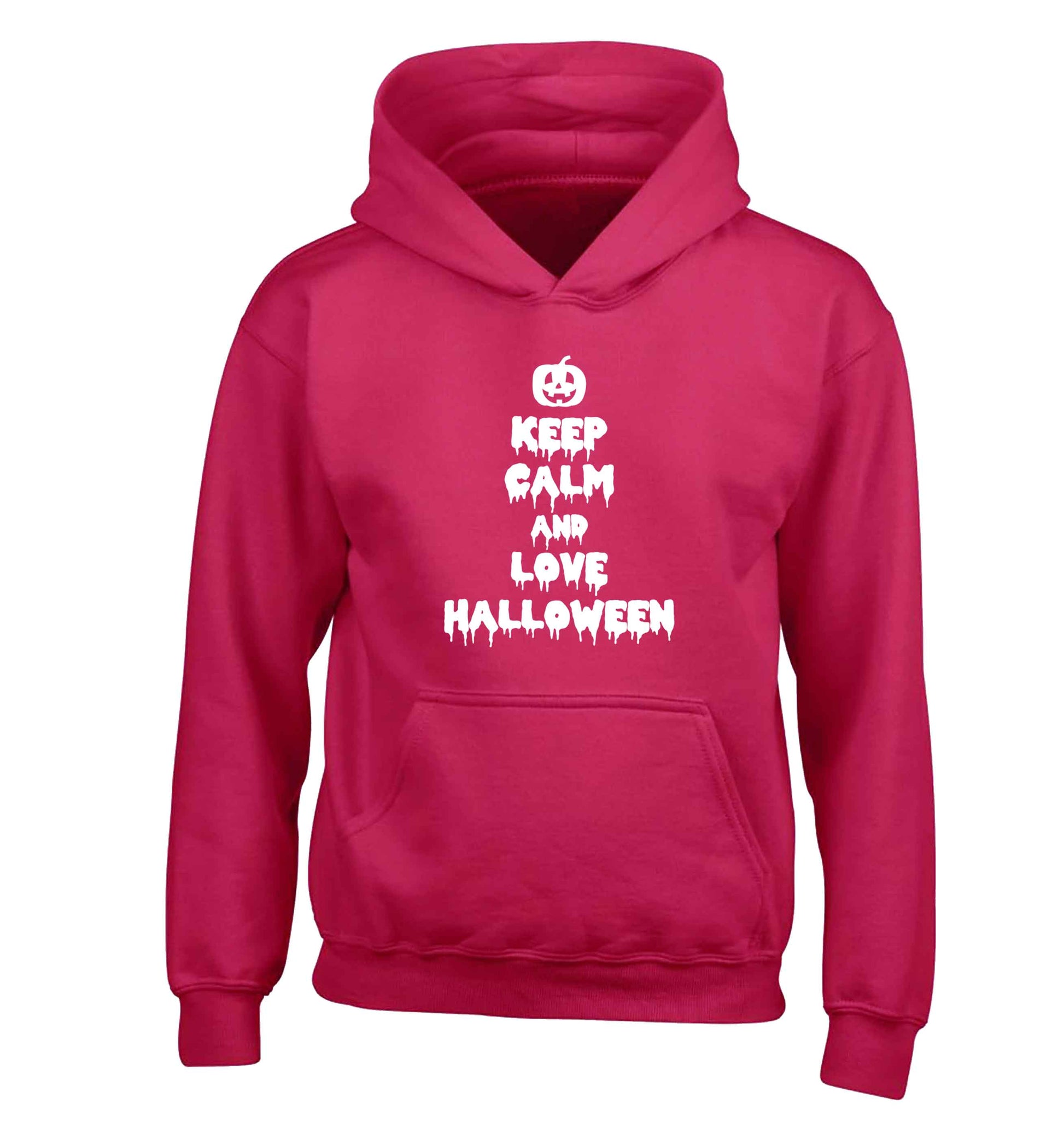 Keep calm and love halloween children's pink hoodie 12-13 Years