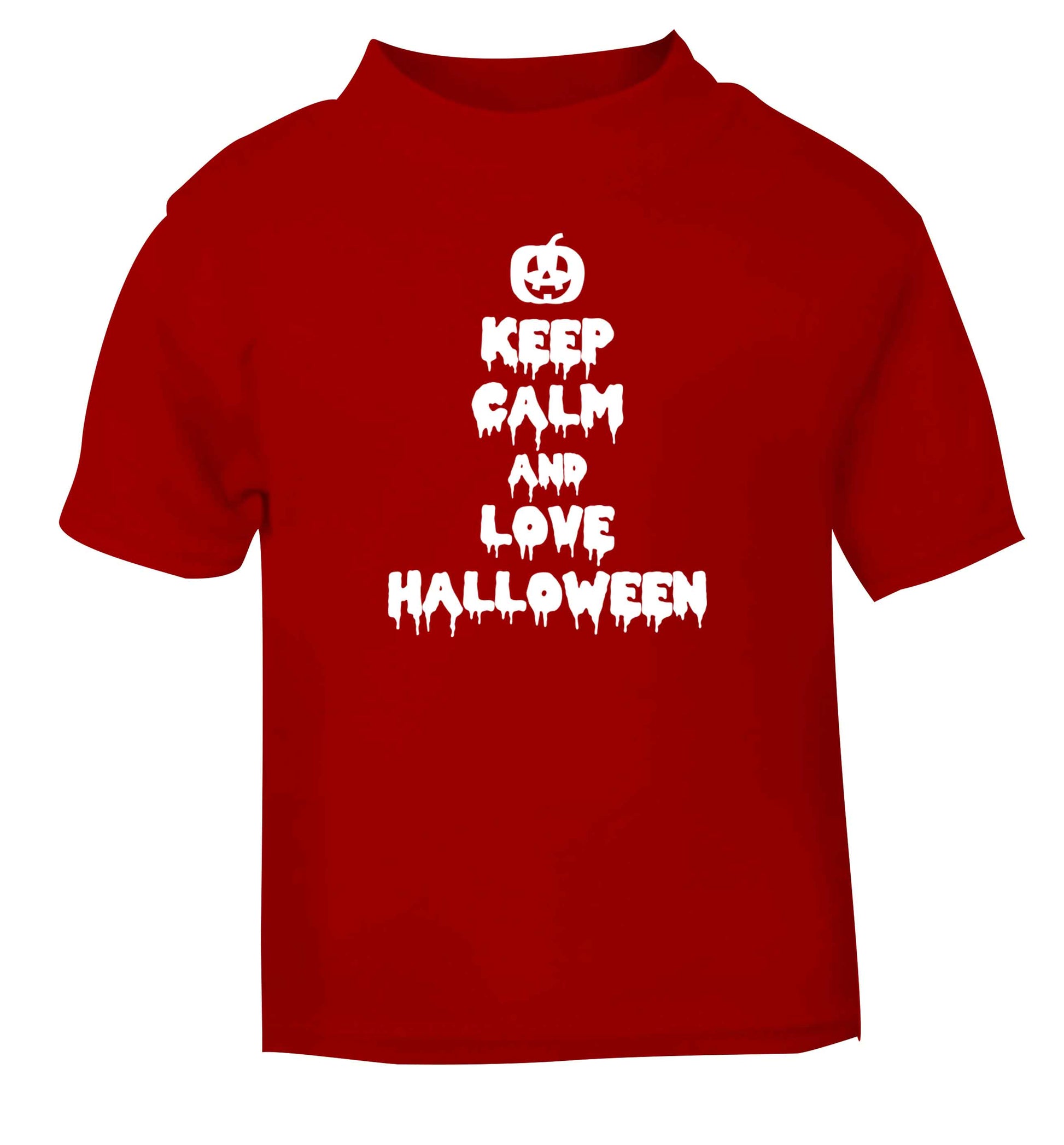 Keep calm and love halloween red baby toddler Tshirt 2 Years