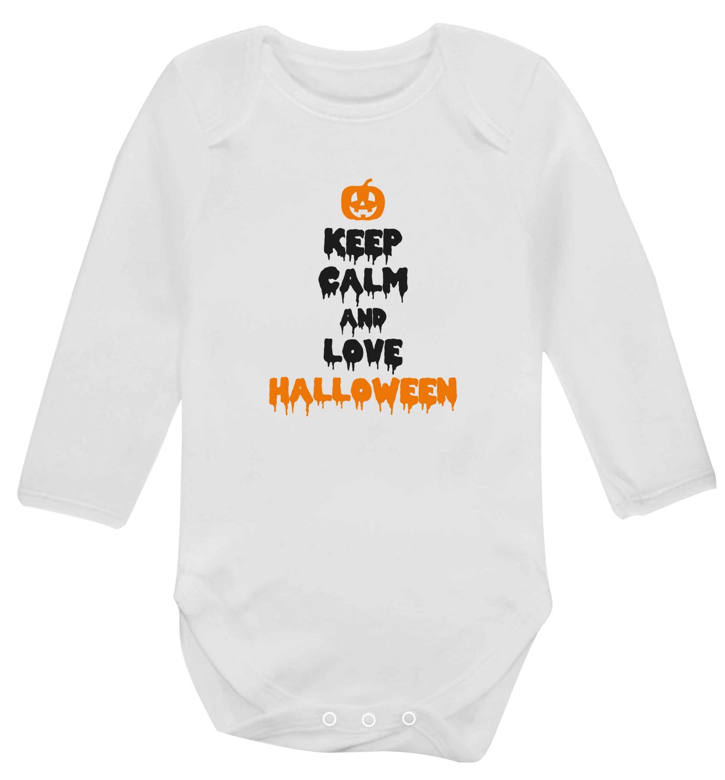 Keep calm and love halloween baby vest long sleeved white 6-12 months