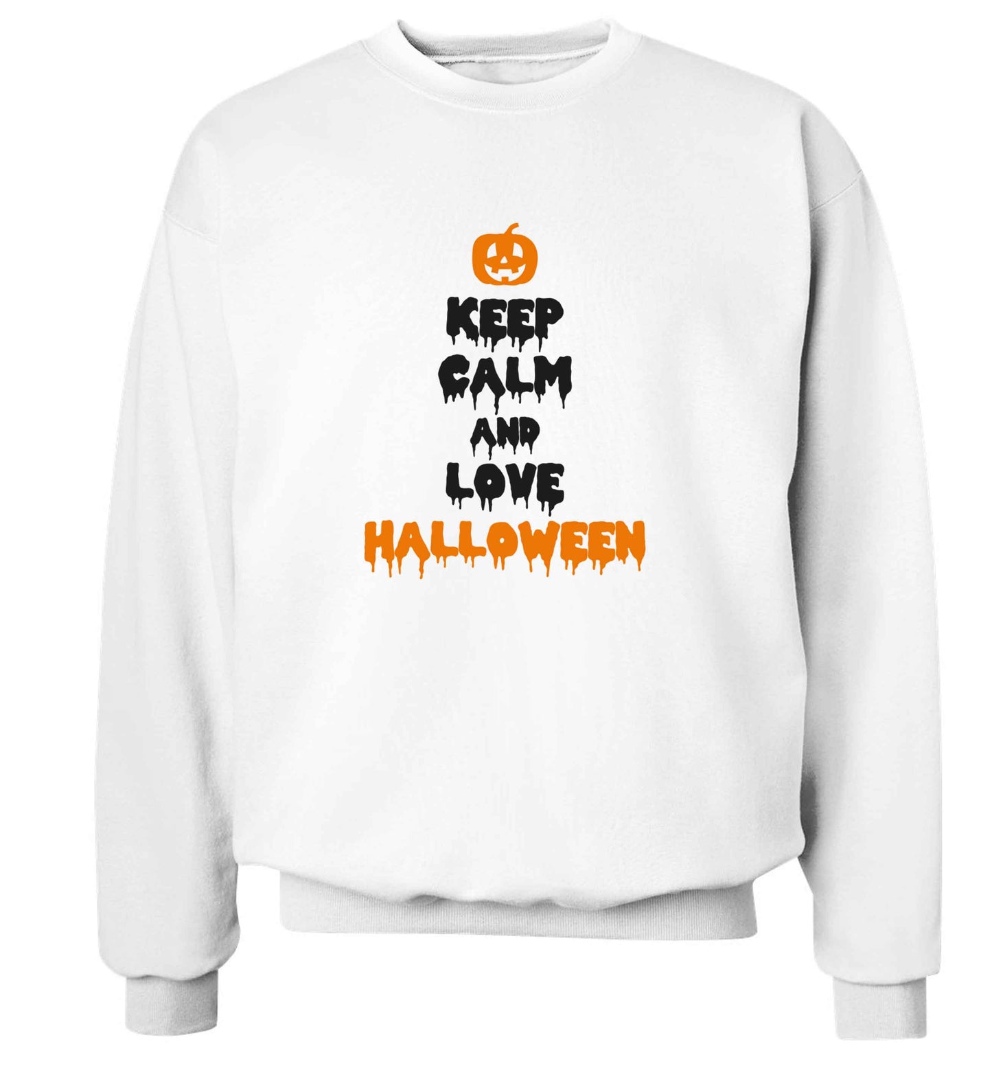 Keep calm and love halloween adult's unisex white sweater 2XL