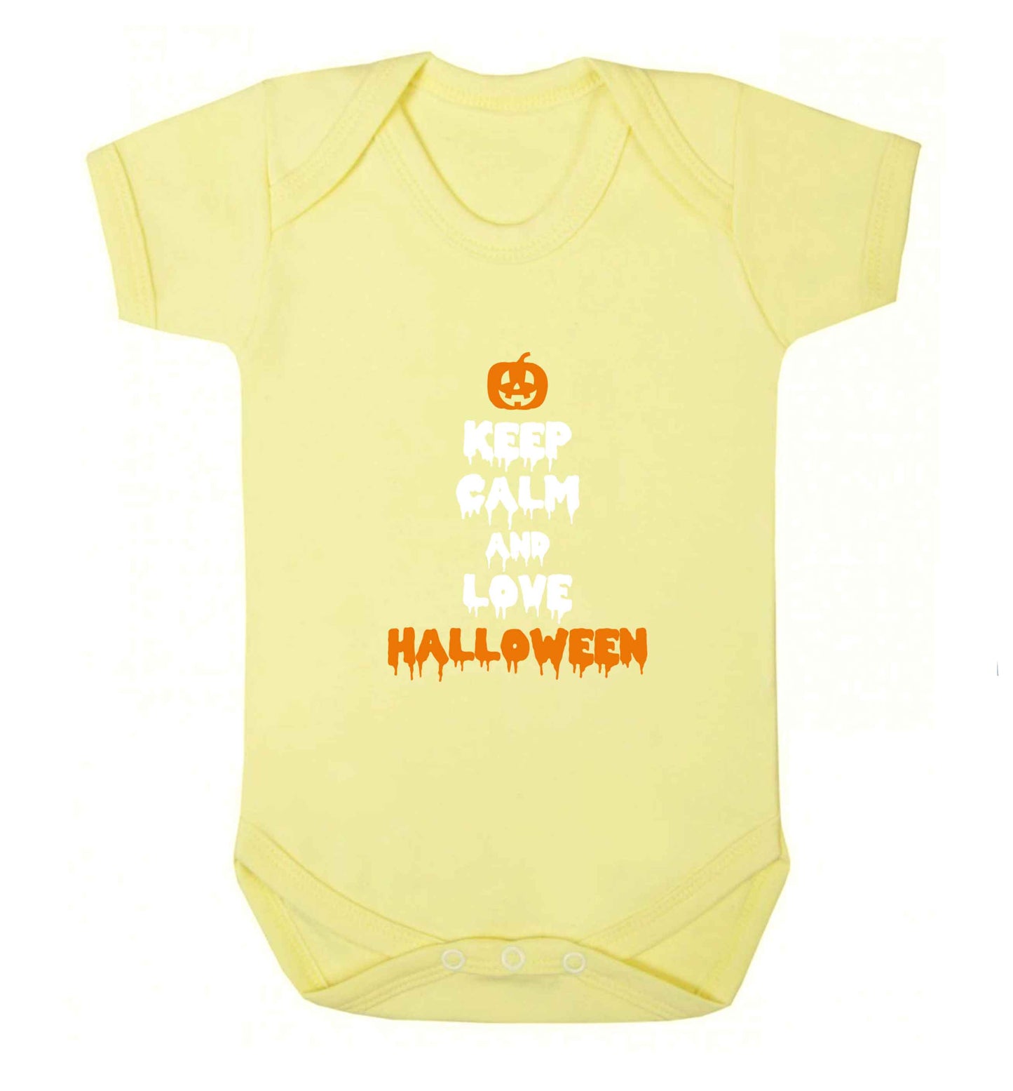 Keep calm and love halloween baby vest pale yellow 18-24 months