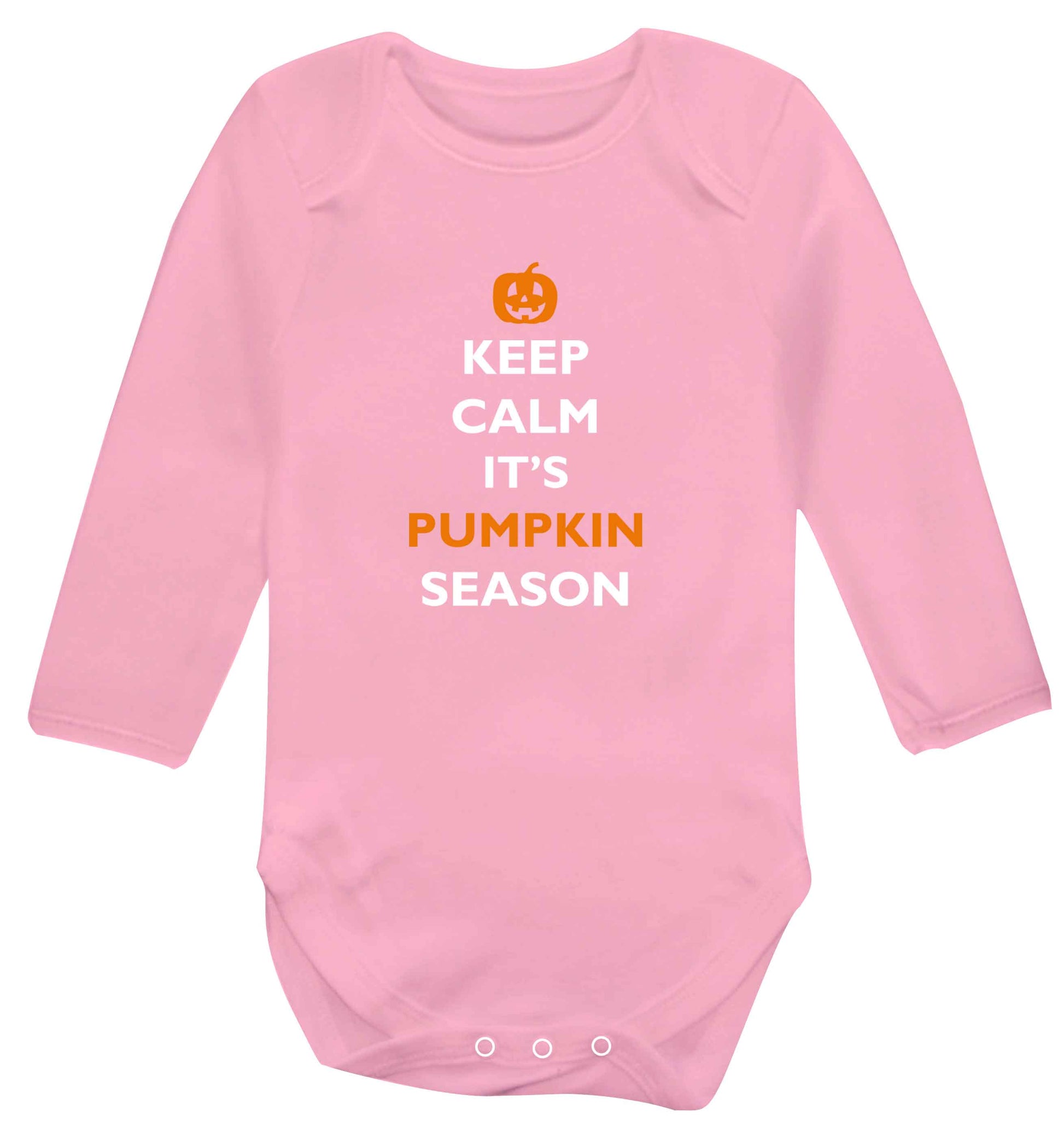 Calm Pumpkin Season baby vest long sleeved pale pink 6-12 months