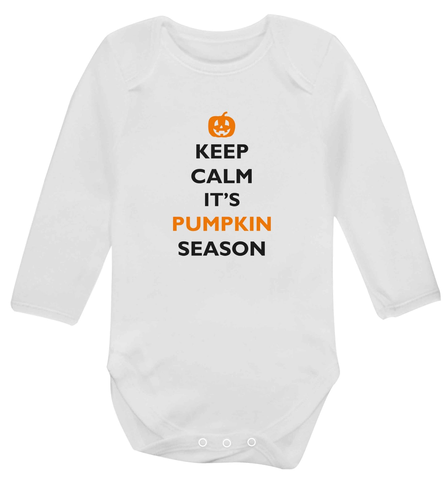 Calm Pumpkin Season baby vest long sleeved white 6-12 months