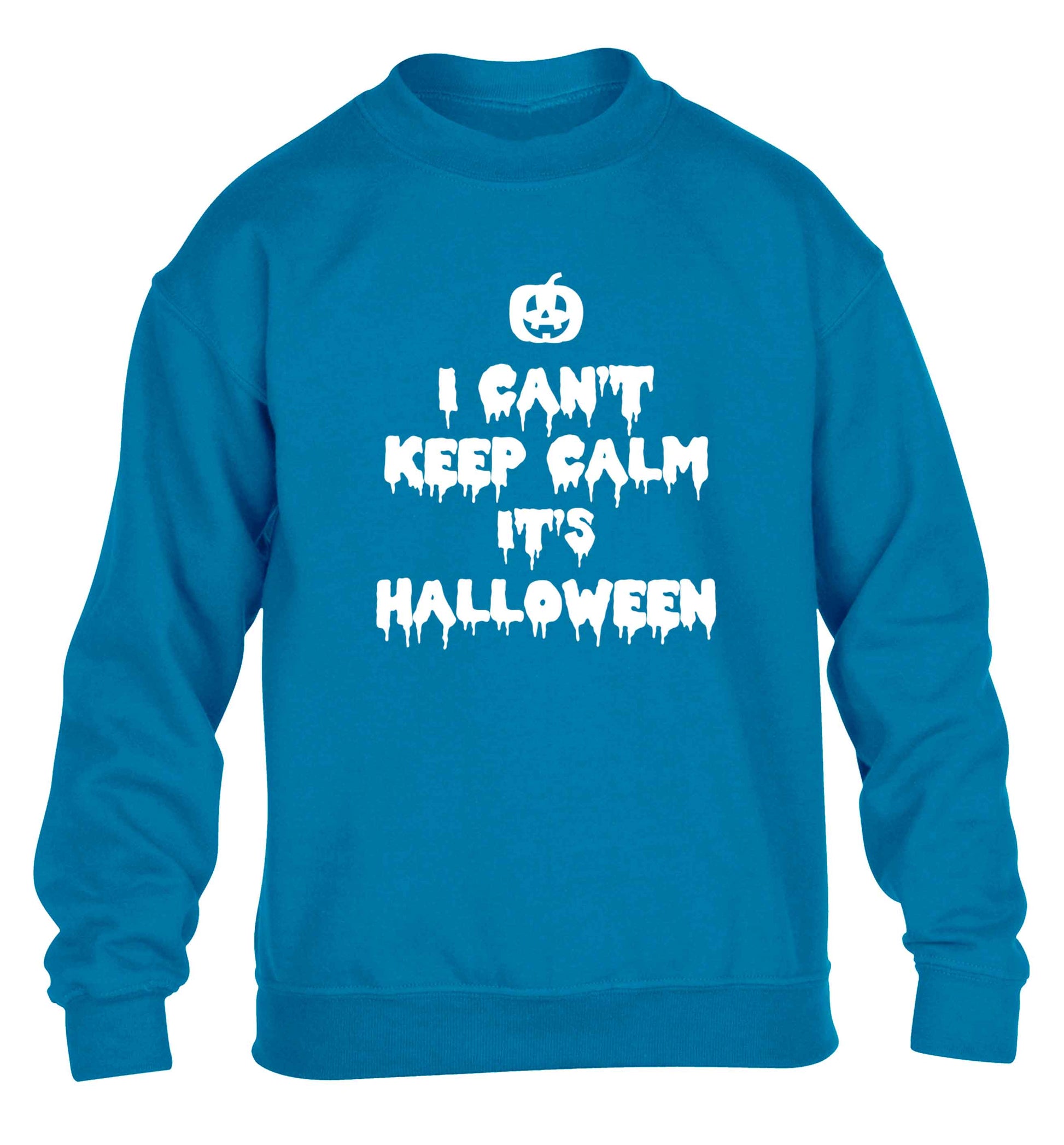 I can't keep calm it's halloween children's blue sweater 12-13 Years
