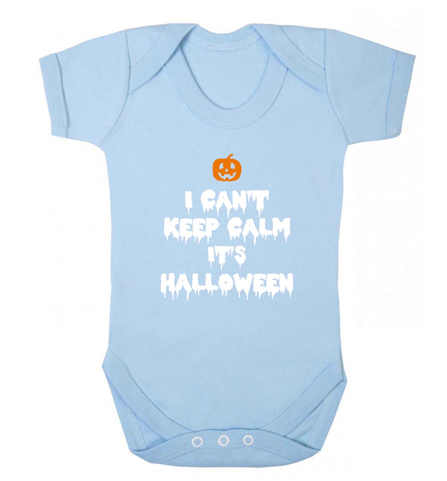 I can't keep calm it's halloween baby vest pale blue 18-24 months