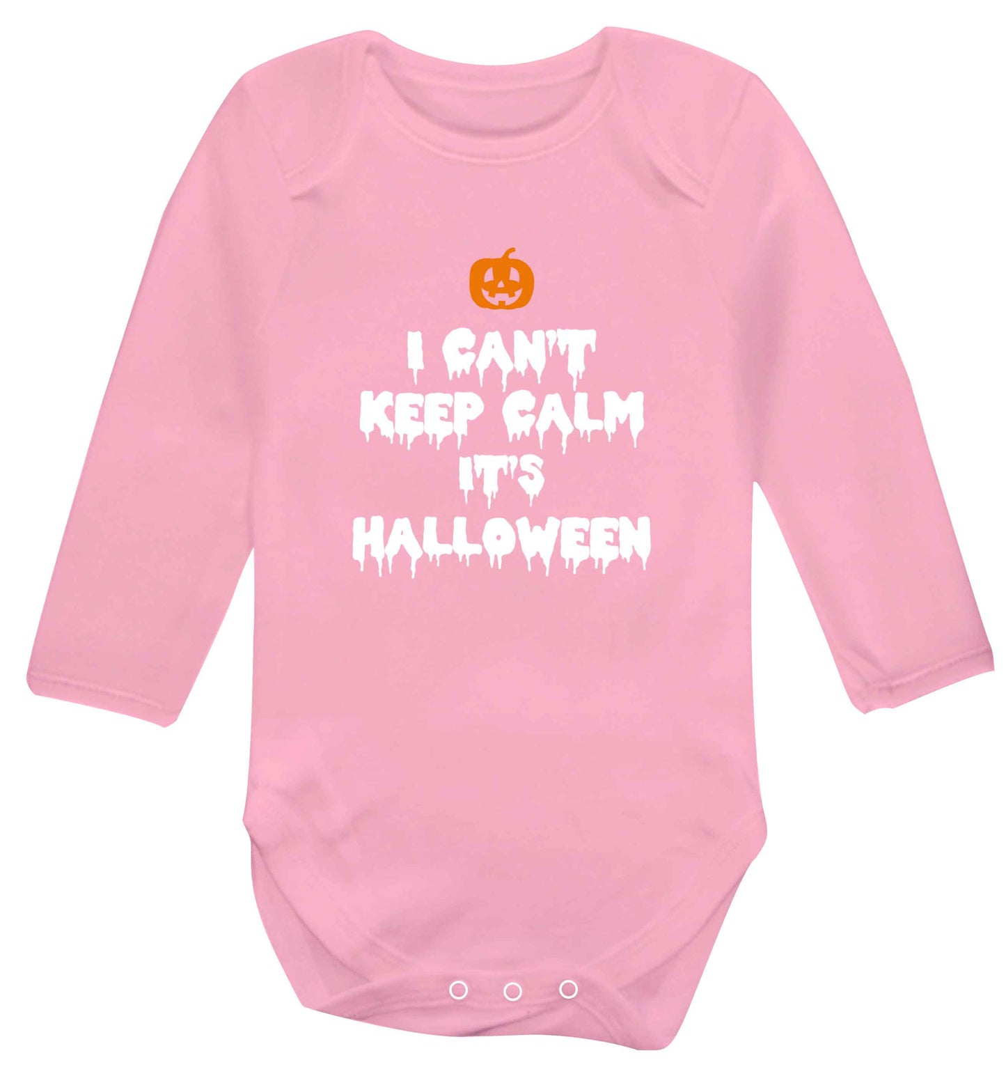 I can't keep calm it's halloween baby vest long sleeved pale pink 6-12 months