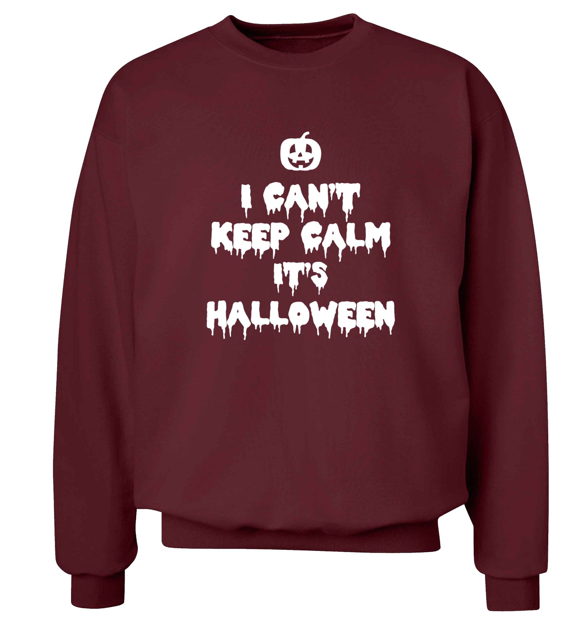 I can't keep calm it's halloween adult's unisex maroon sweater 2XL