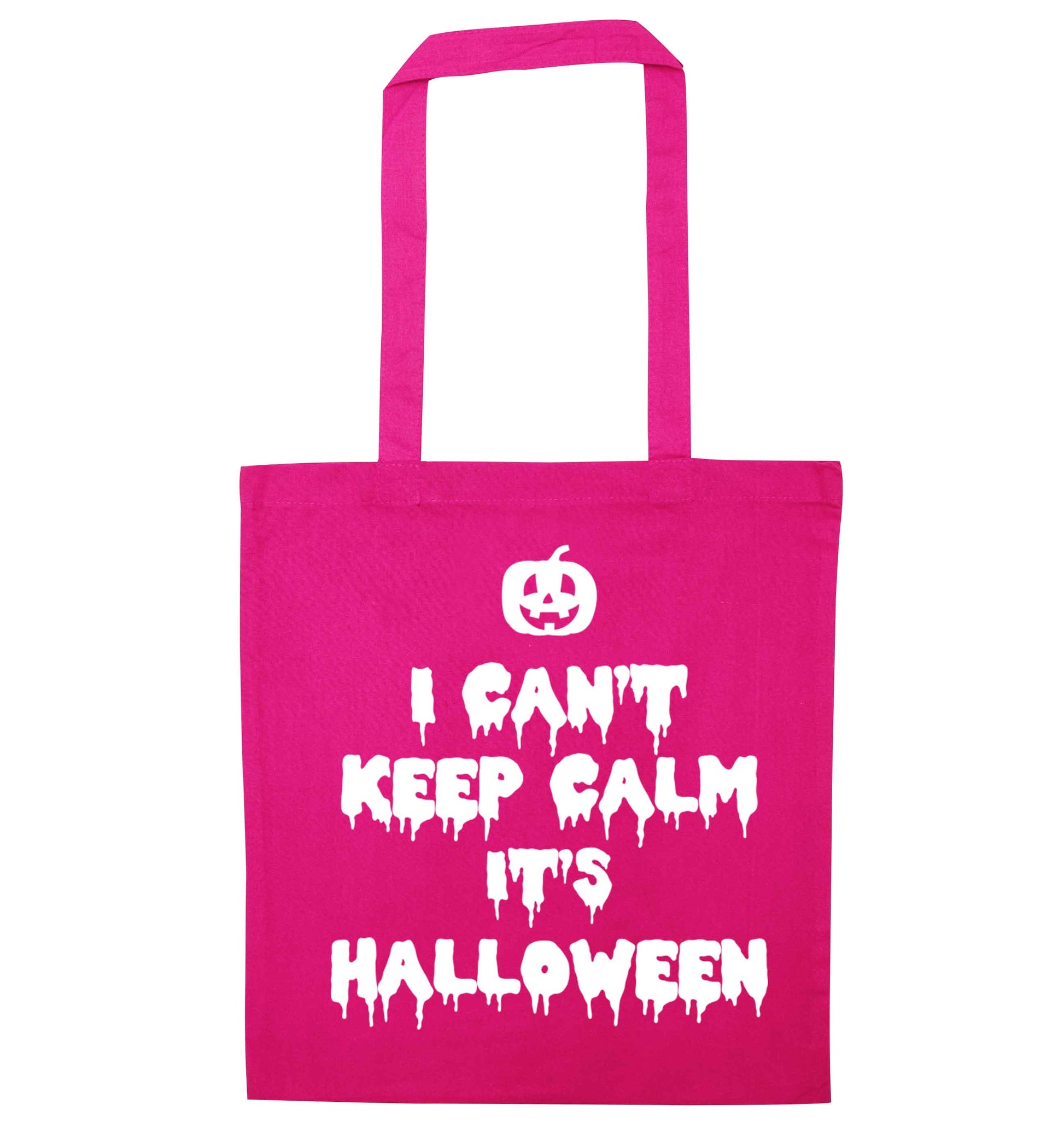 I can't keep calm it's halloween pink tote bag