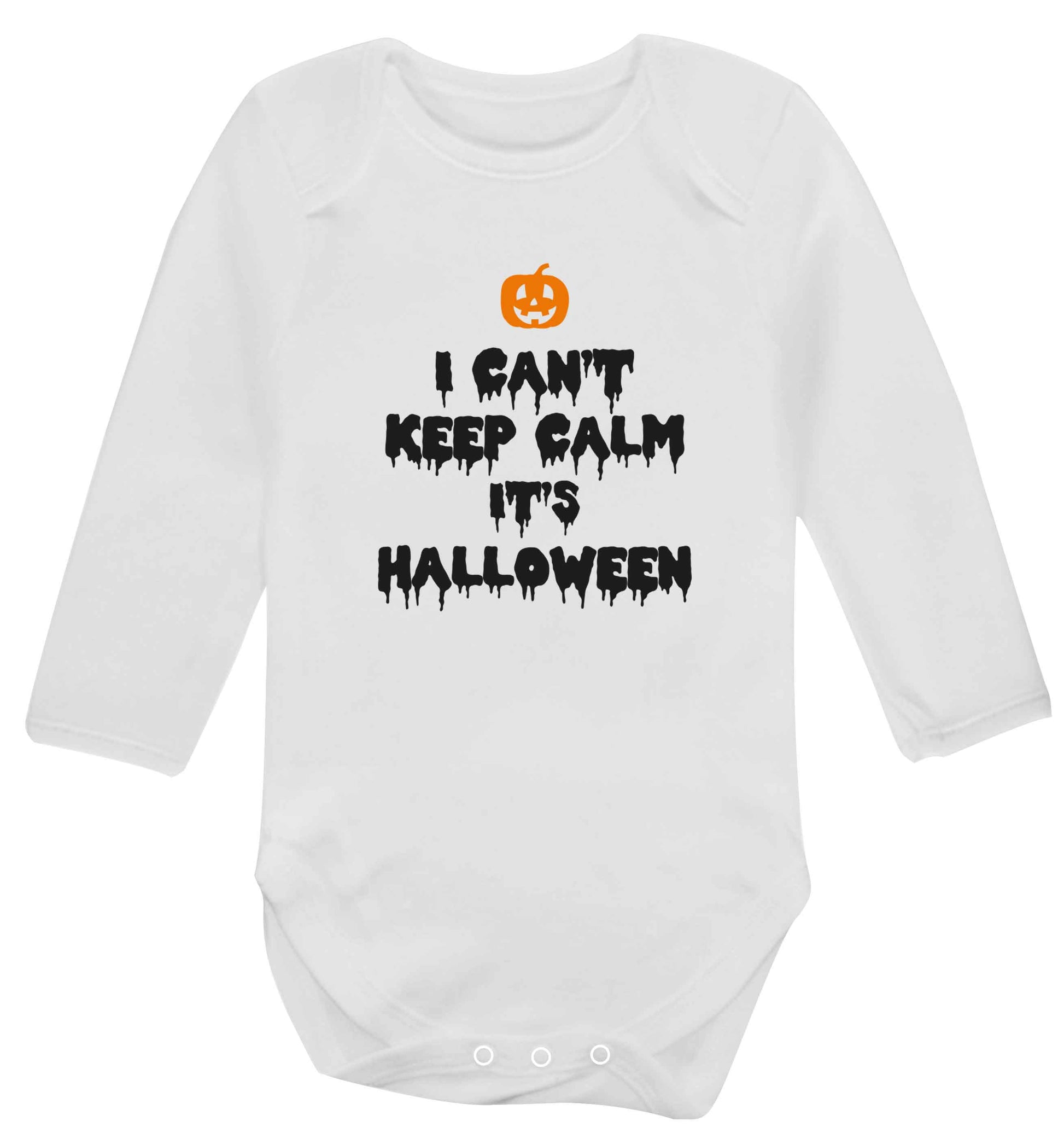 I can't keep calm it's halloween baby vest long sleeved white 6-12 months