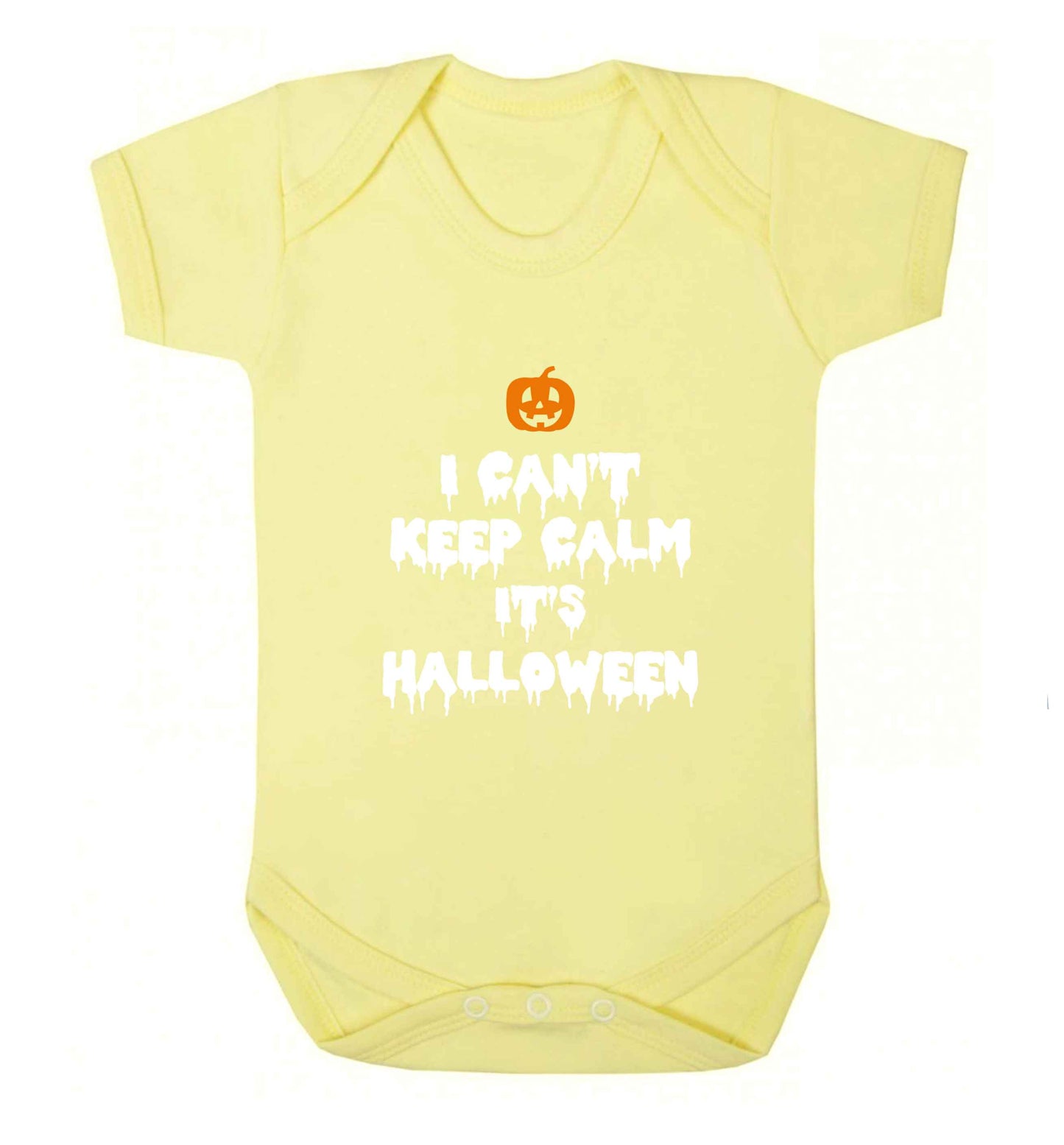 I can't keep calm it's halloween baby vest pale yellow 18-24 months