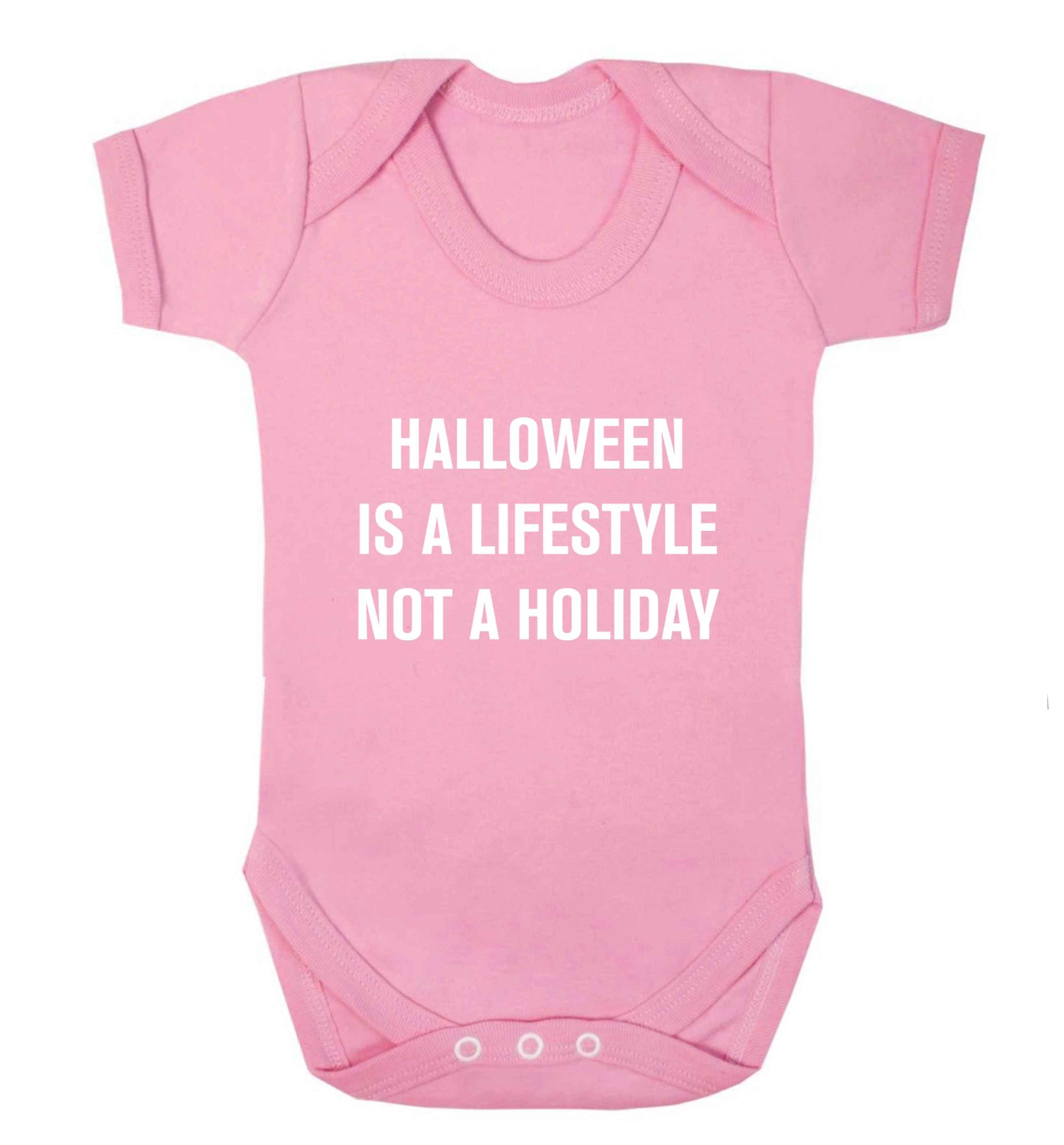 Halloween is a lifestyle not a holiday baby vest pale pink 18-24 months