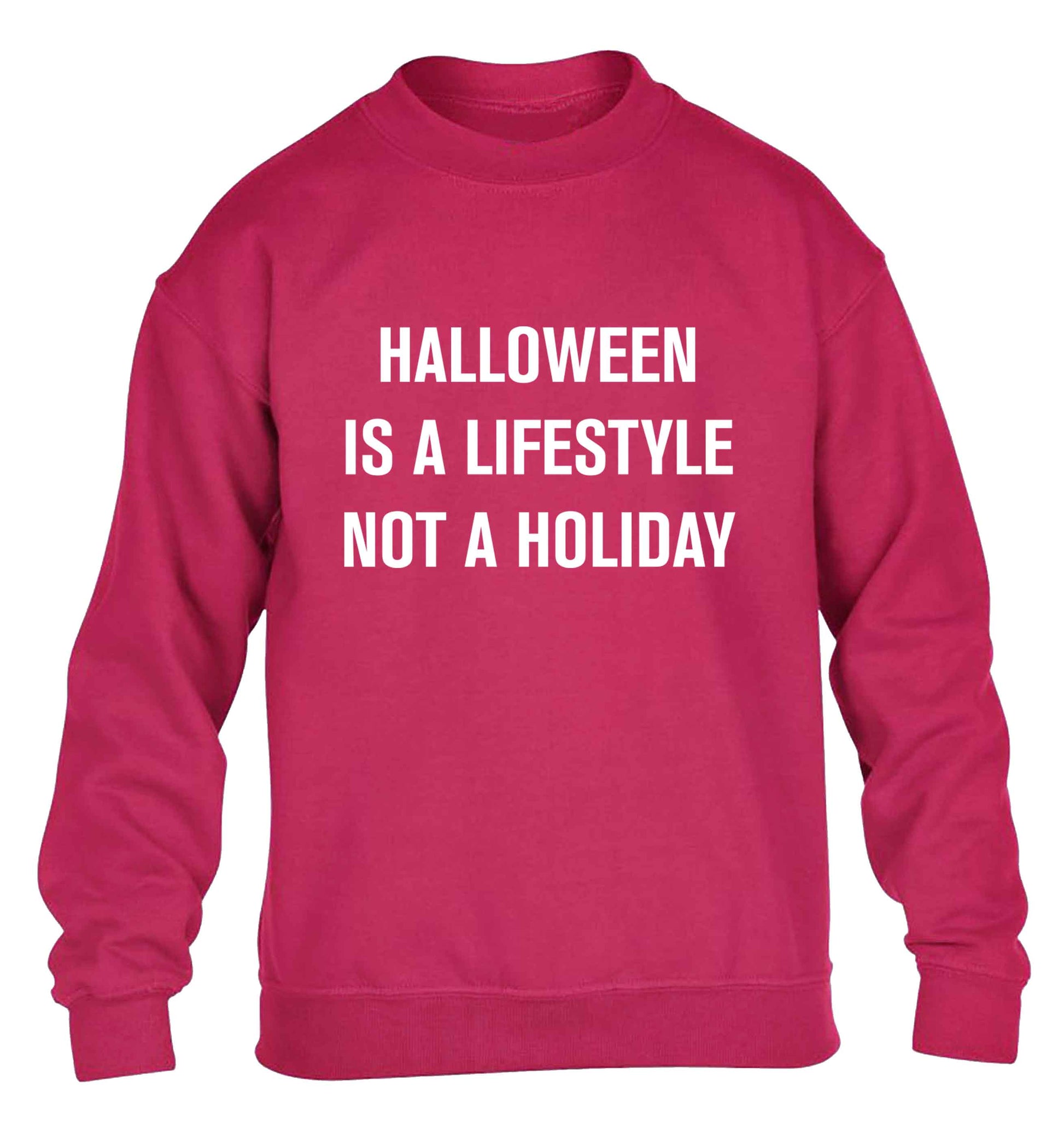 Halloween is a lifestyle not a holiday children's pink sweater 12-13 Years