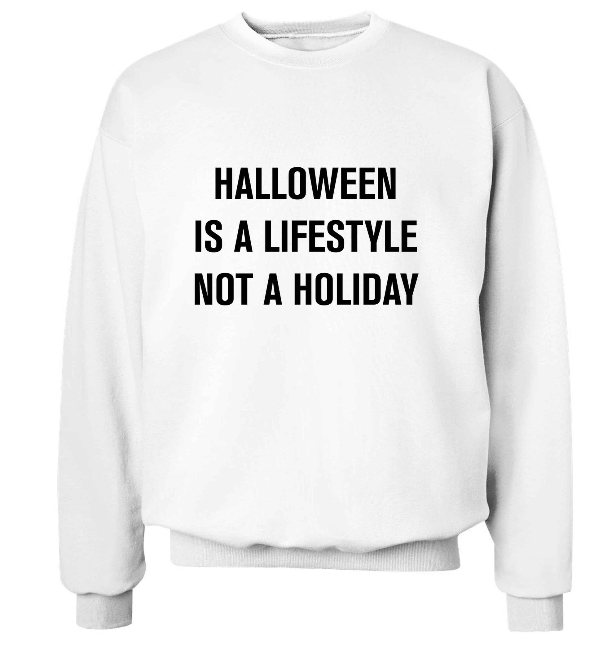 Halloween is a lifestyle not a holiday adult's unisex white sweater 2XL