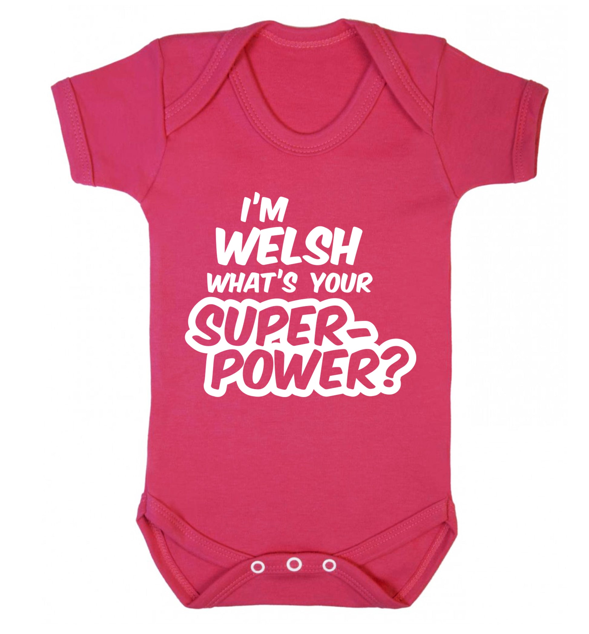 I'm Welsh what's your superpower? Baby Vest dark pink 18-24 months