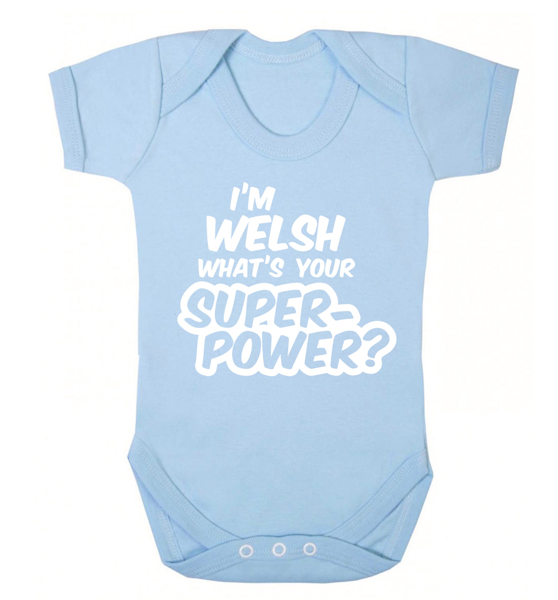 I'm Welsh what's your superpower? Baby Vest pale blue 18-24 months