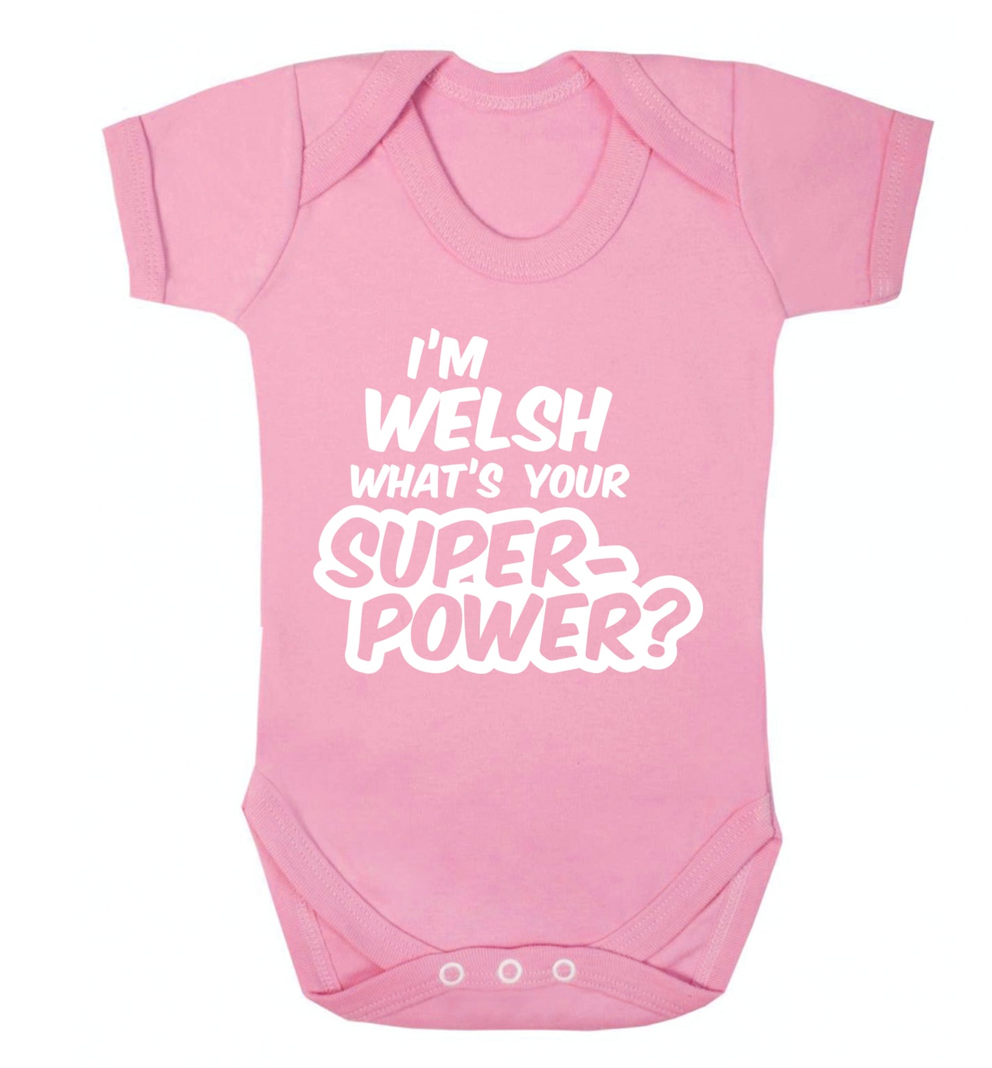 I'm Welsh what's your superpower? Baby Vest pale pink 18-24 months