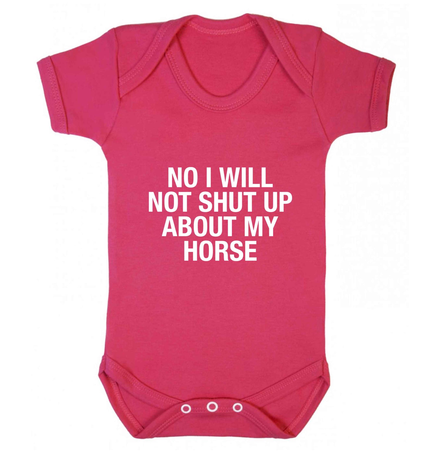 Warning may start talking about horses baby vest dark pink 18-24 months