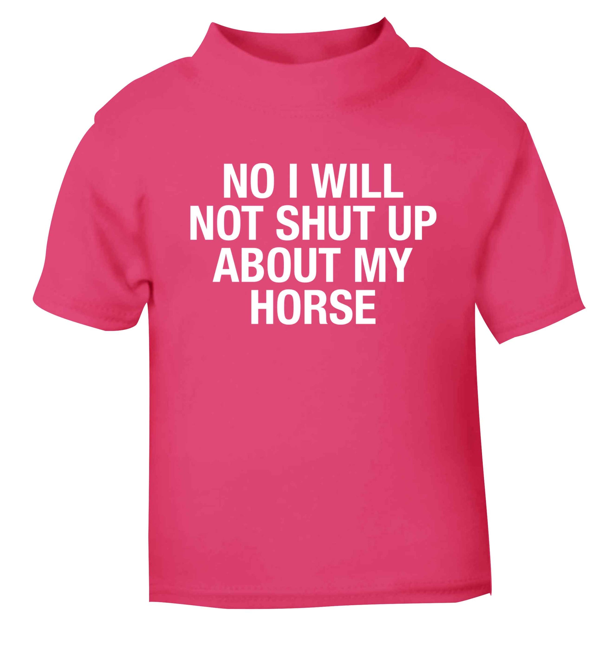 Warning may start talking about horses pink baby toddler Tshirt 2 Years